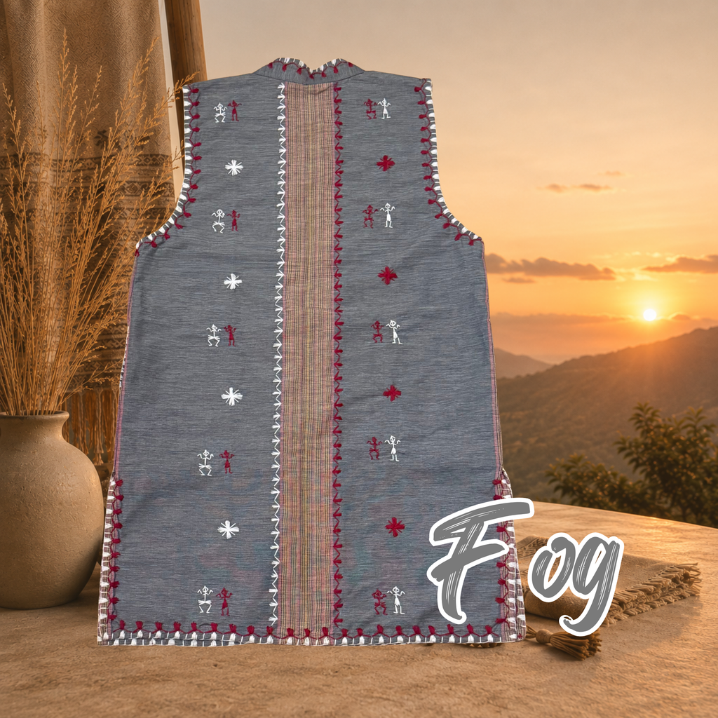 Hinabi Longline Vest - Fog