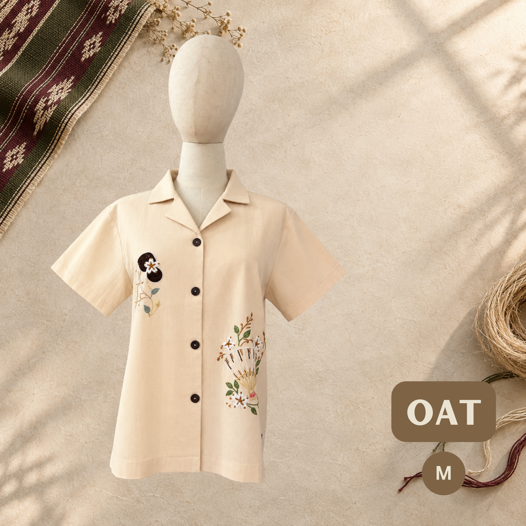 Women's Linen Polo - Oat (M)