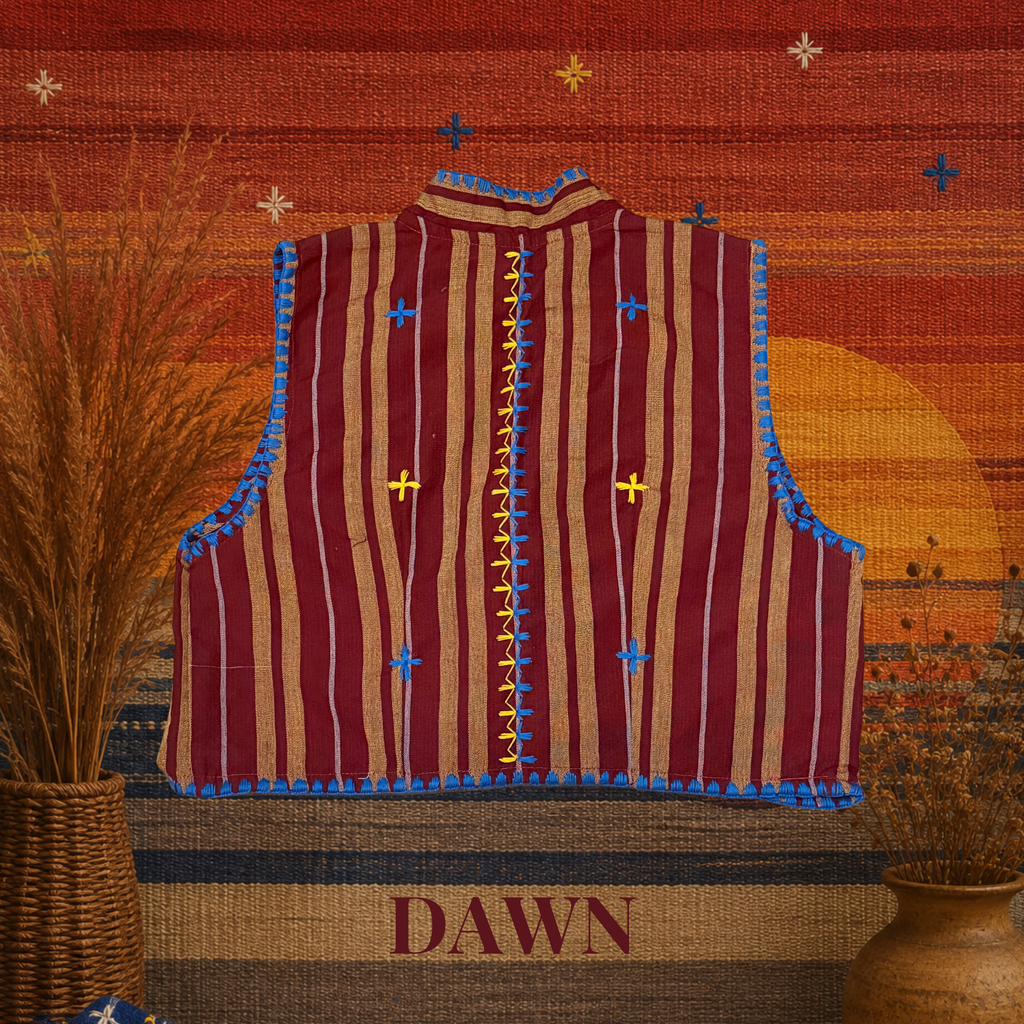 Hinabi Front Tie Vest - Dawn