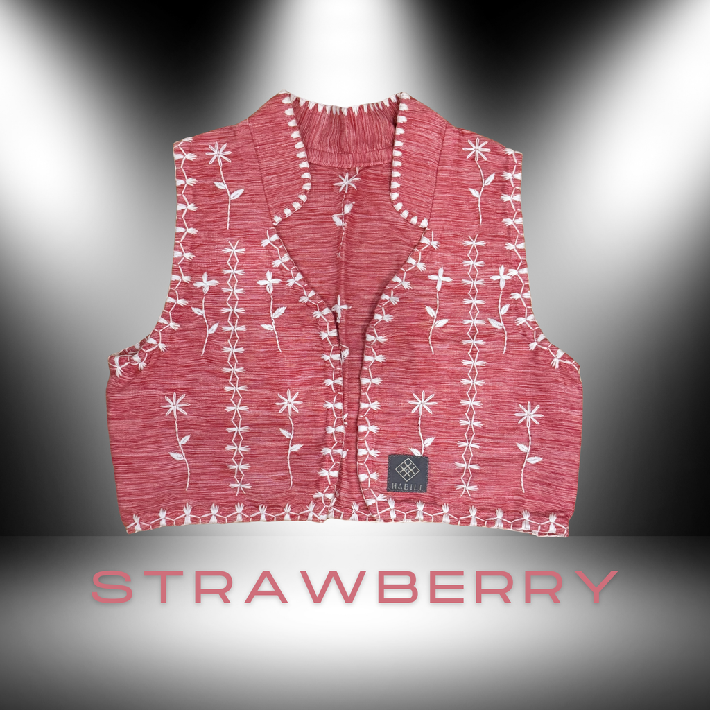 Hinabi Contour Vest - Strawberry