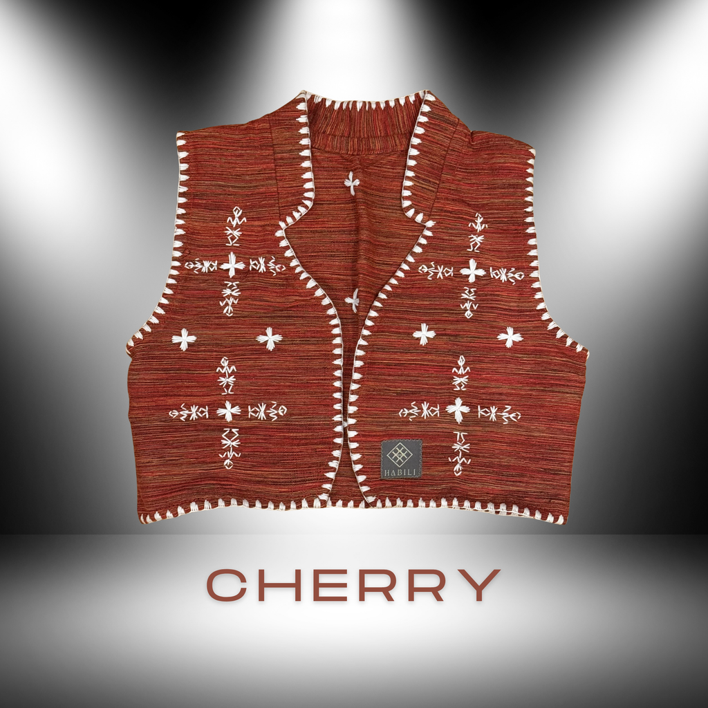 Hinabi Contour Vest - Cherry
