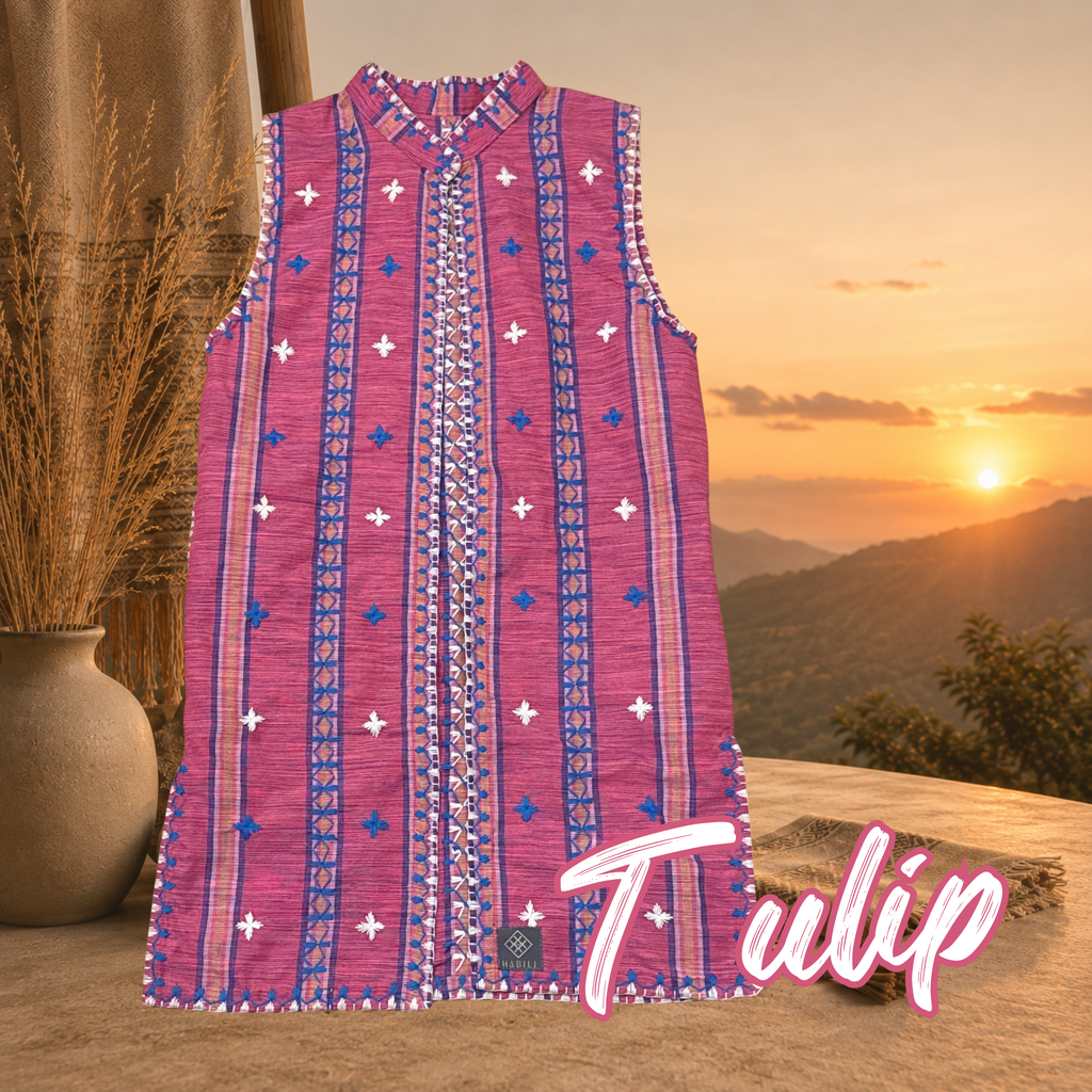 Hinabi Longline Vest - Tulip