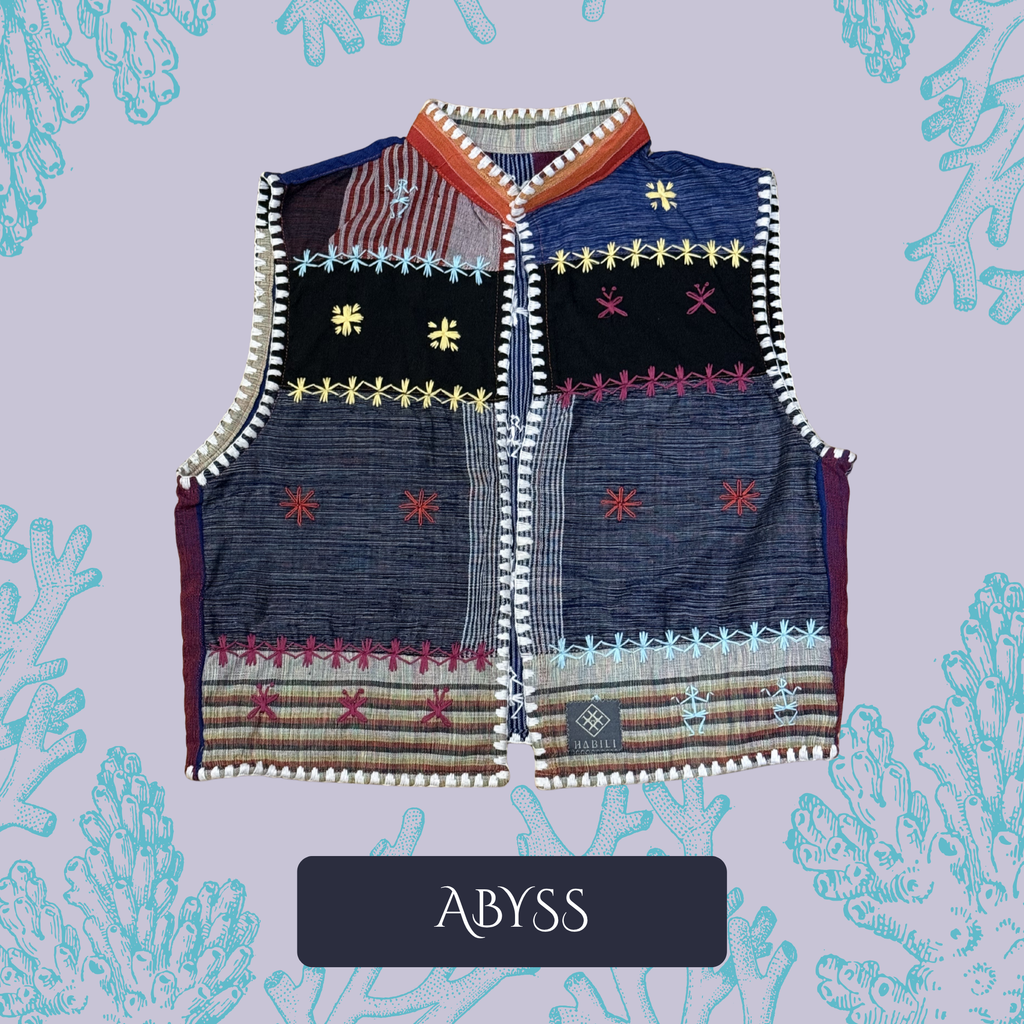 Hinabi Patchwork Vest - Abyss