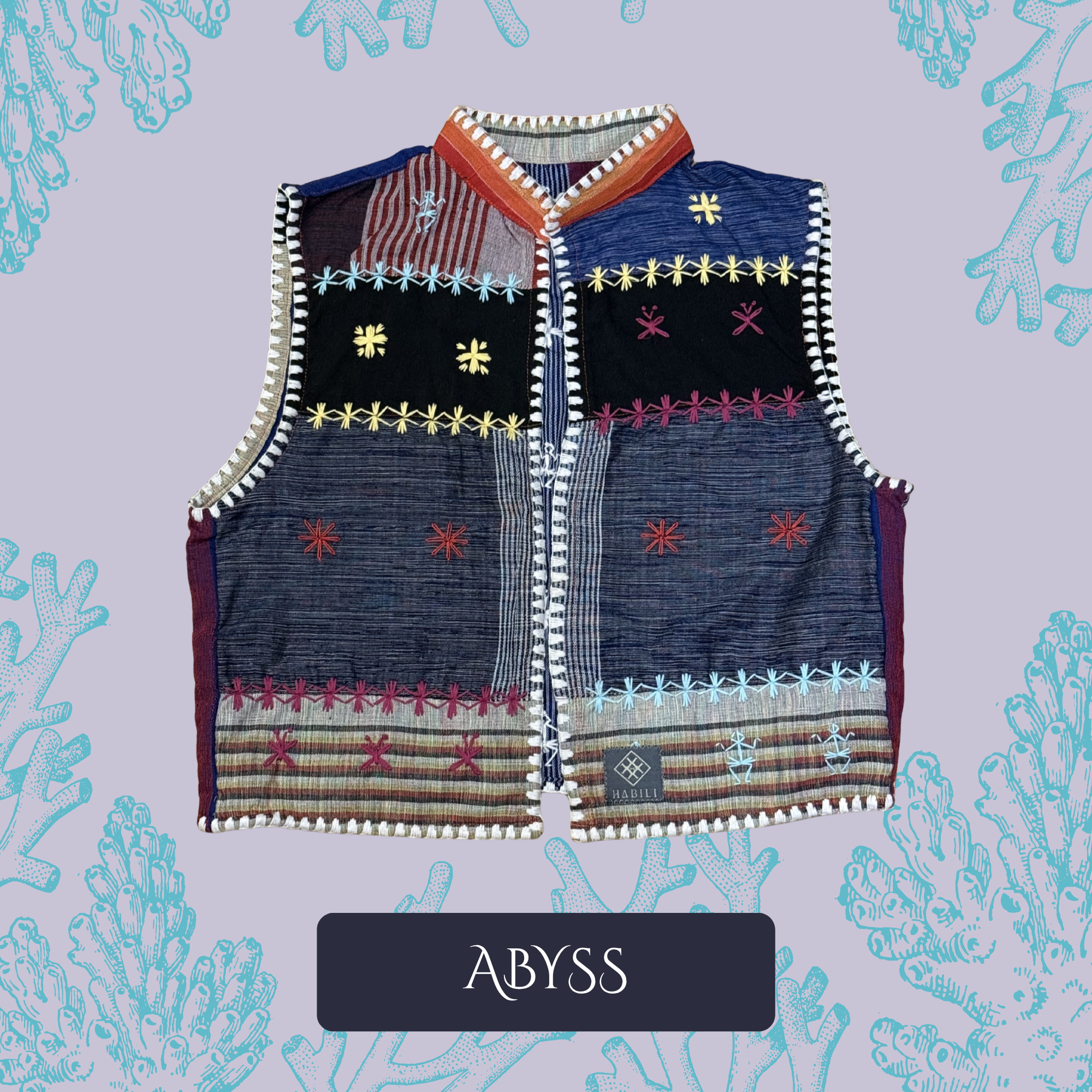 Hinabi Patchwork Vest - Abyss