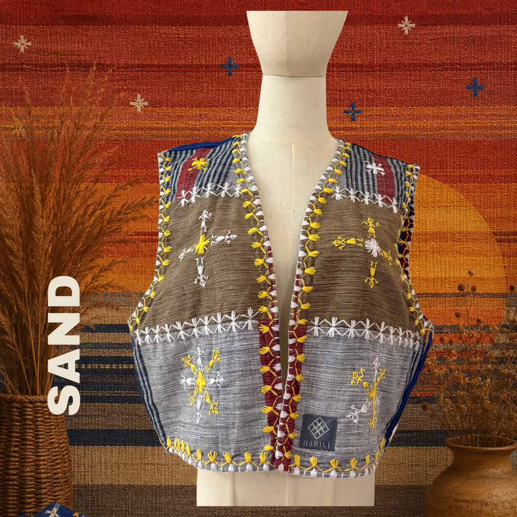 Hinabi Patchwork Vest - Sand