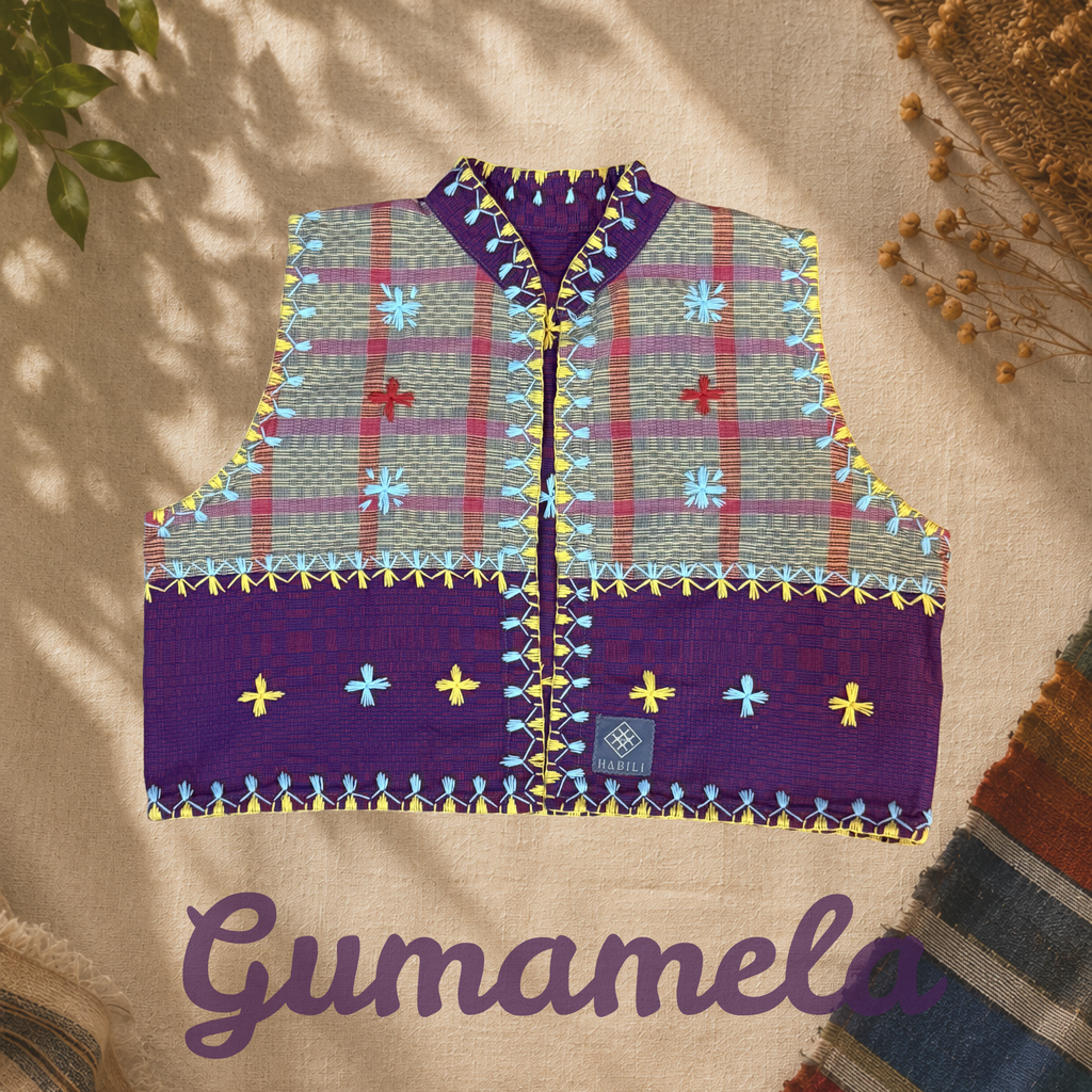 Hinabi Patchwork Vest - Gumamela