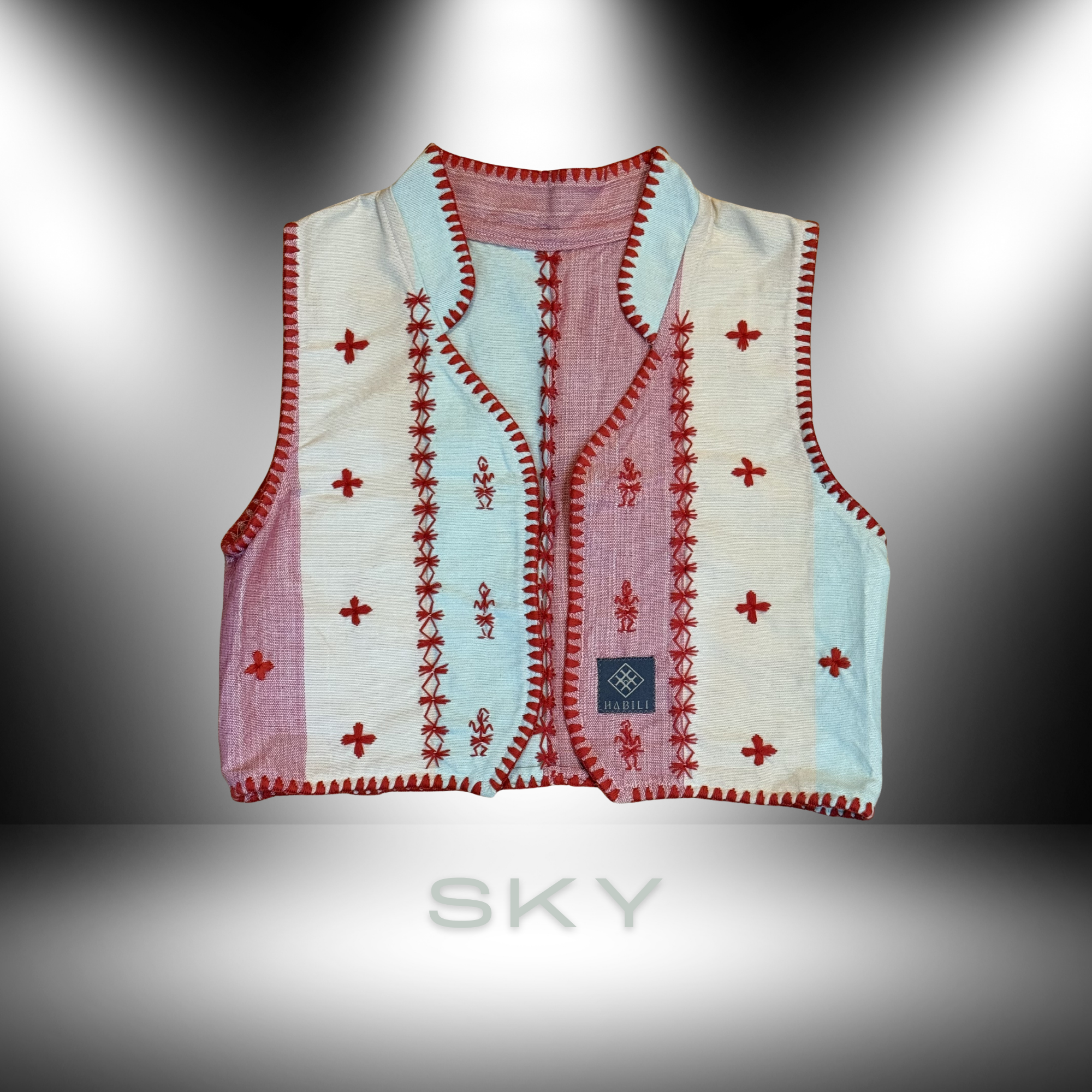 Hinabi Contour Vest - Sky