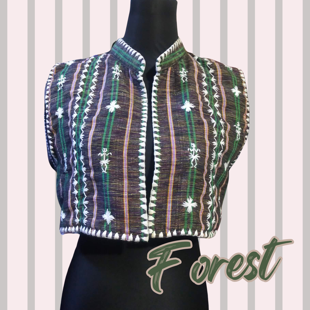 Hinabi Striped Vest - Forest