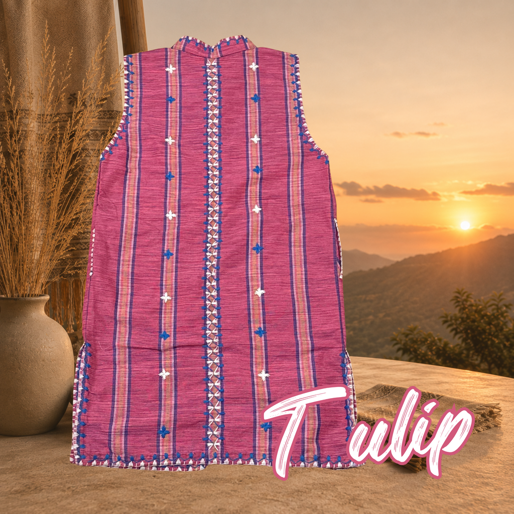 Hinabi Longline Vest - Tulip