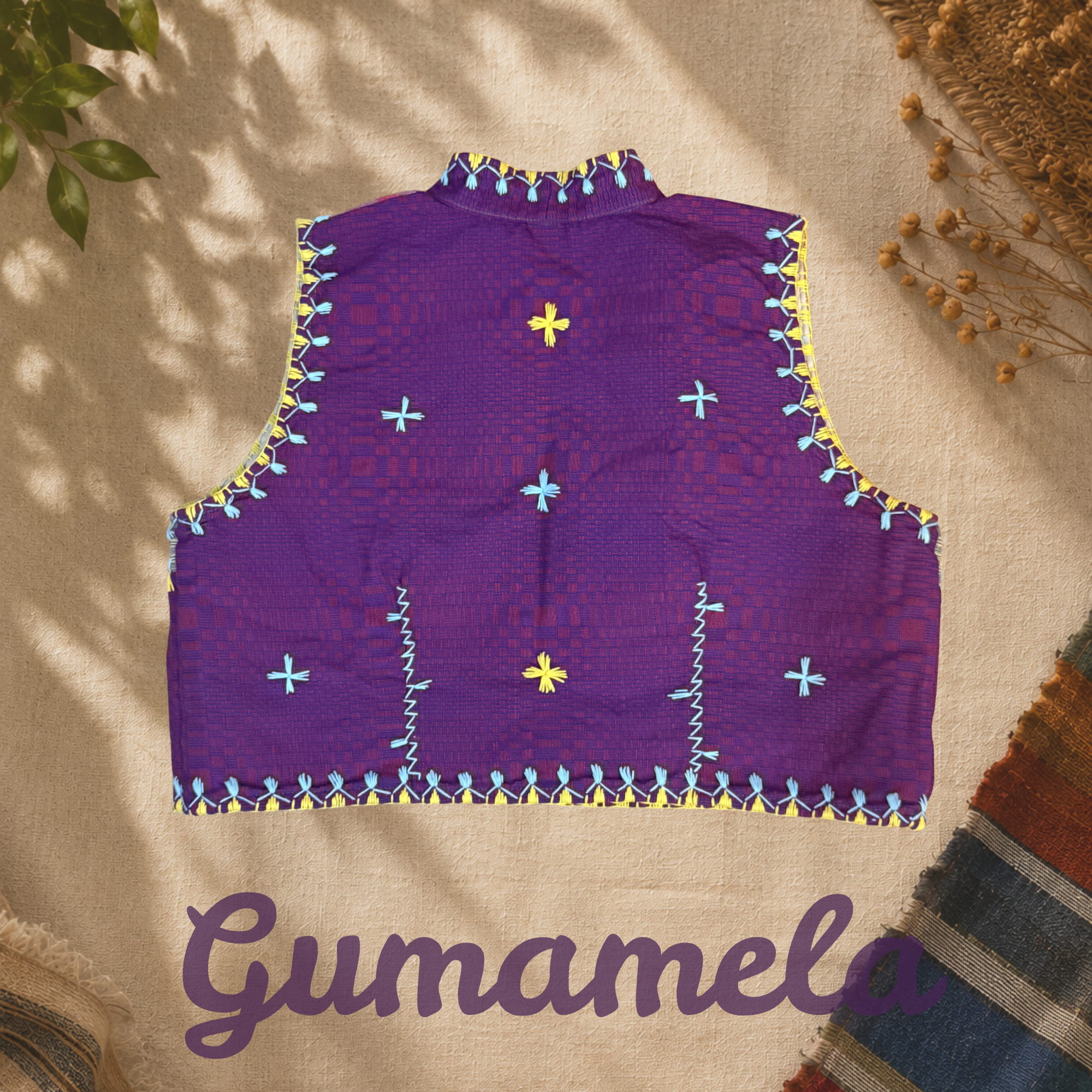 Hinabi Patchwork Vest - Gumamela