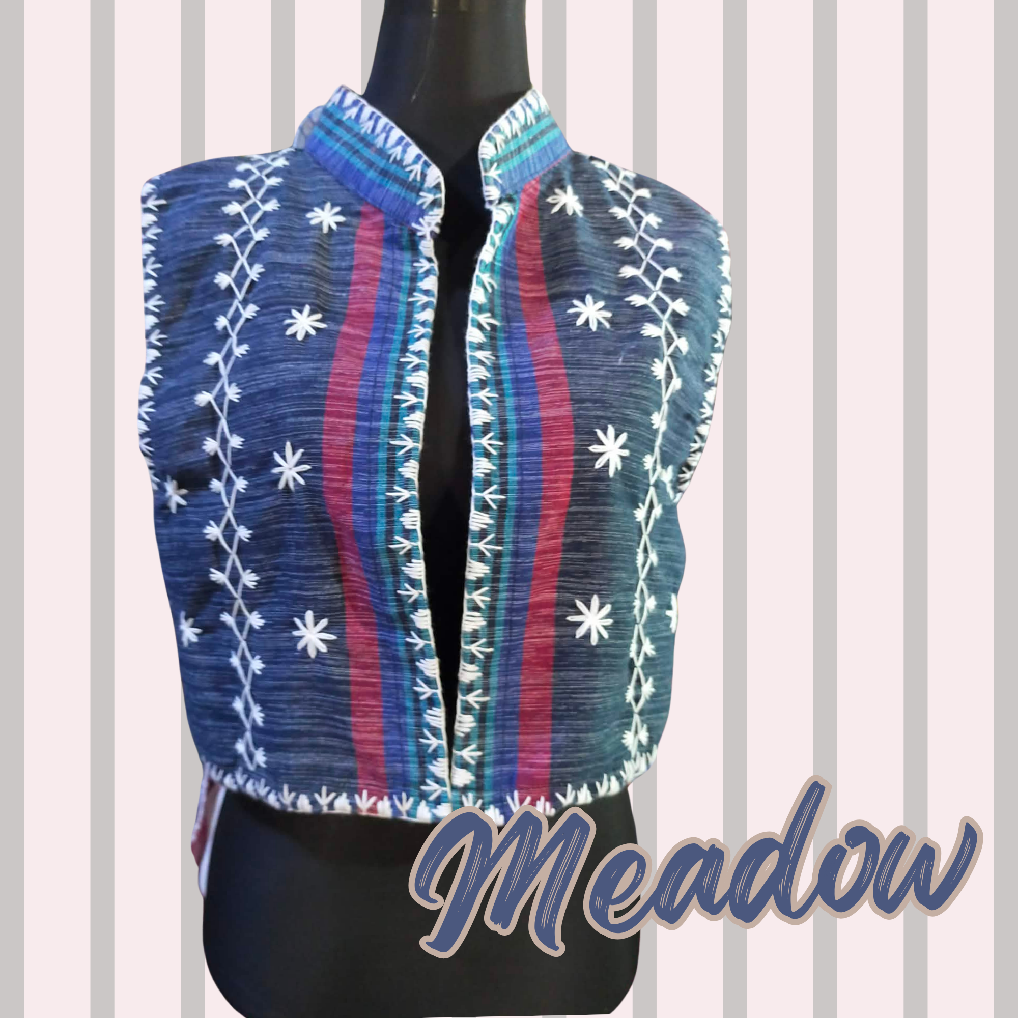 Hinabi Striped Vest - Meadow