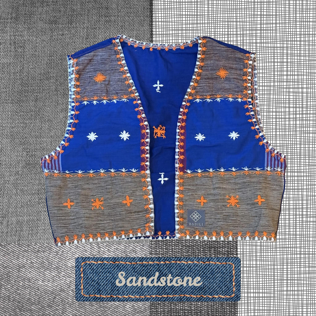 Hinabi Patchwork Vest - Sandstone