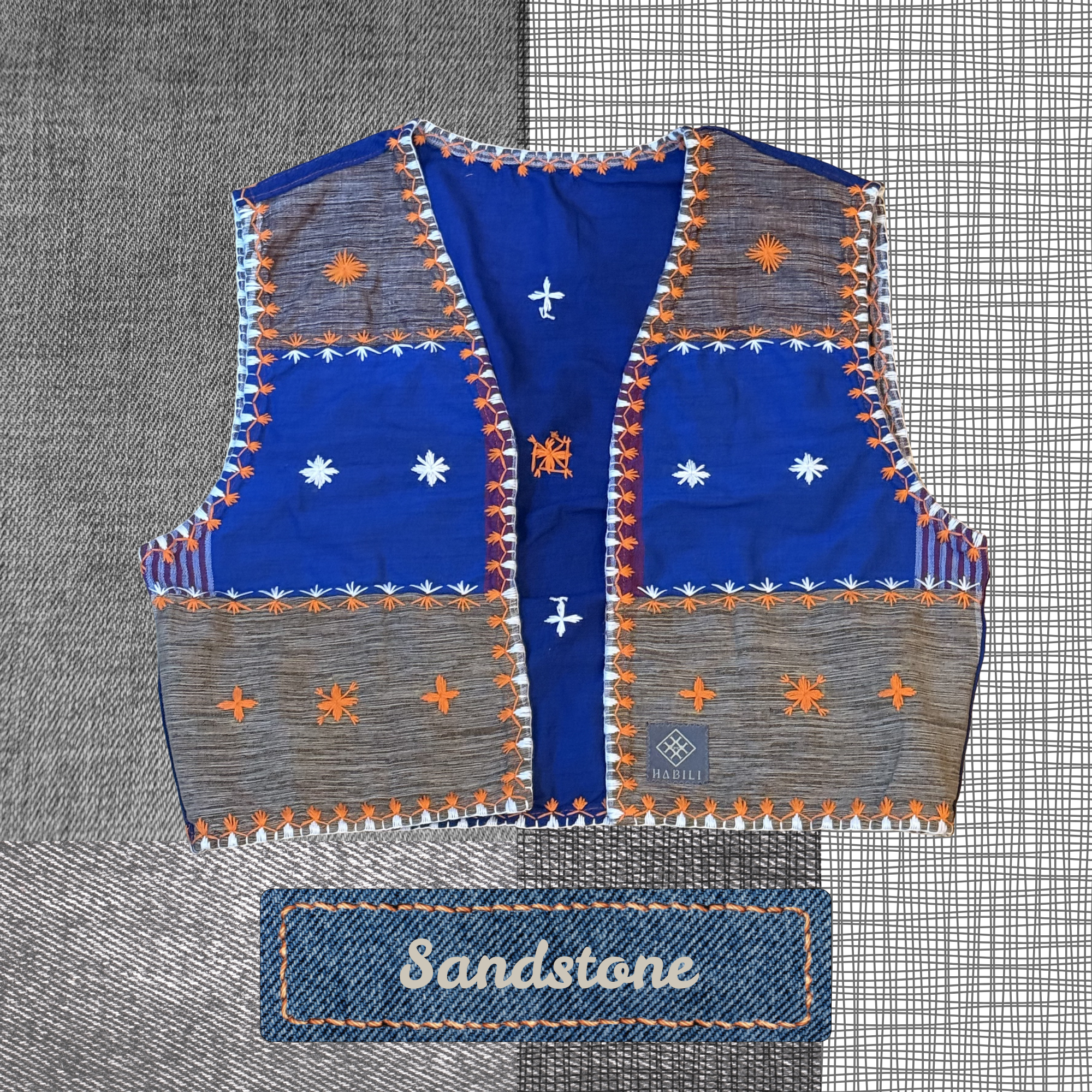 Hinabi Patchwork Vest - Sandstone