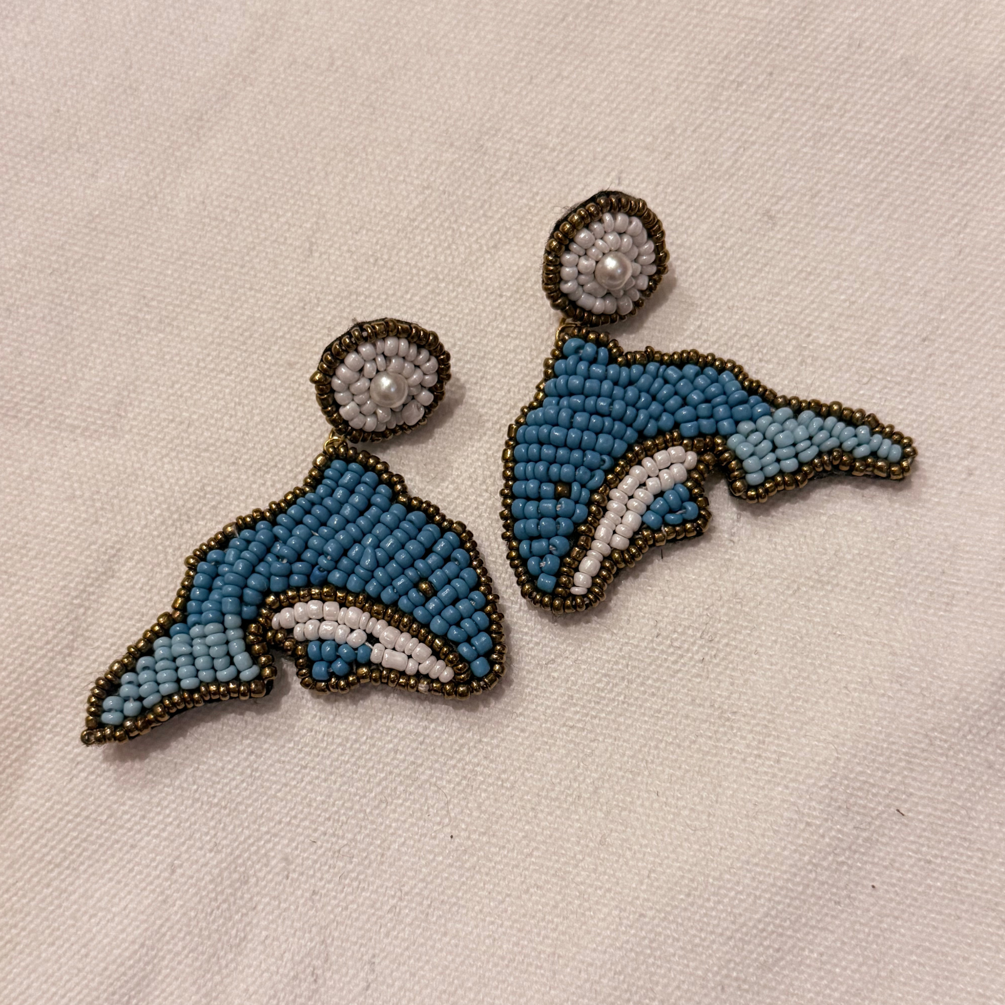 Beaded Earrings - Dolphin