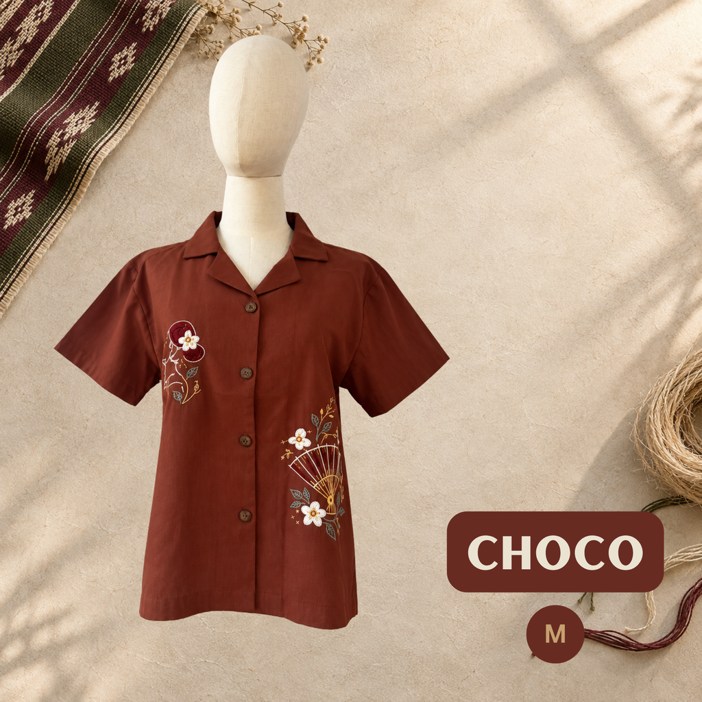 Women's Linen Polo - Choco (M)