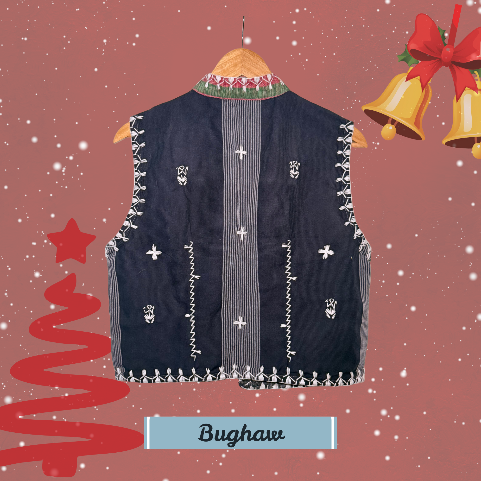 Hinabi Vest Patchwork - Bughaw