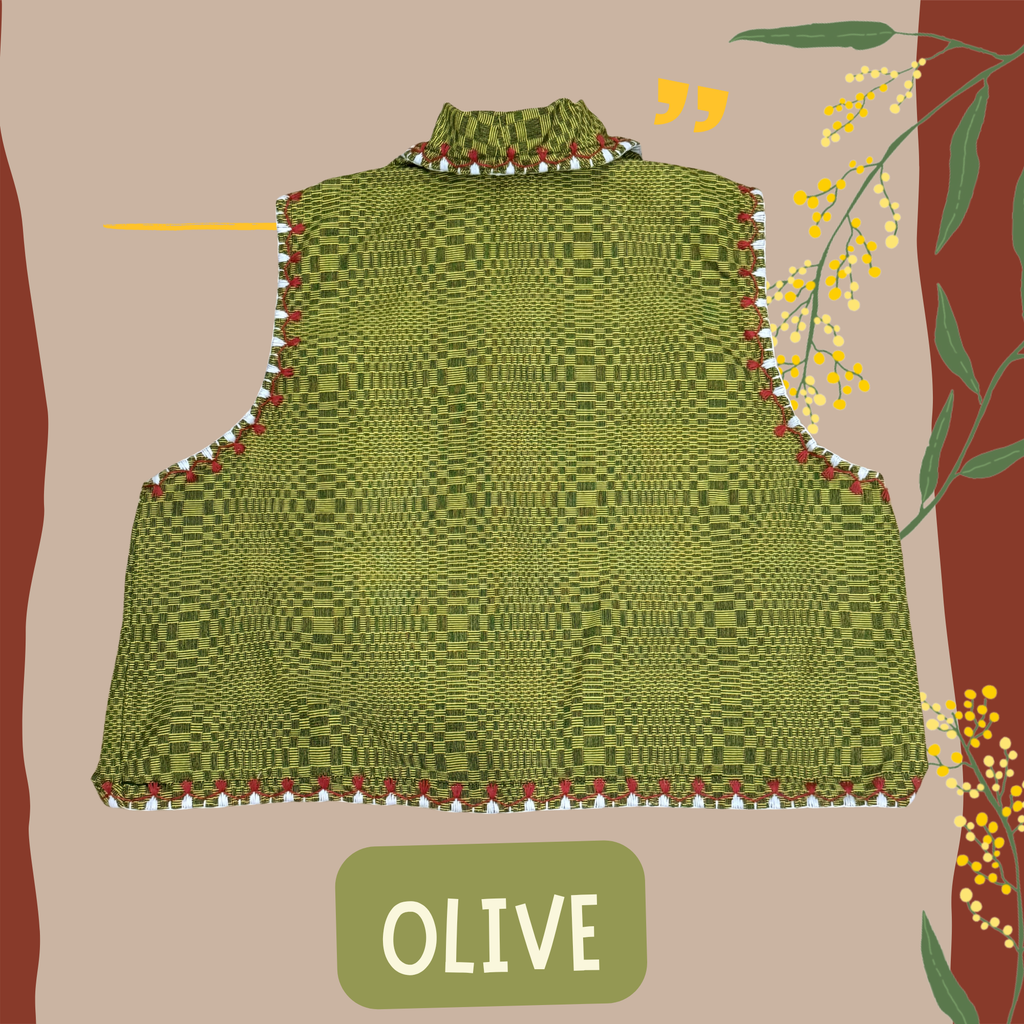 Hinabi Waterfall Vest - Olive