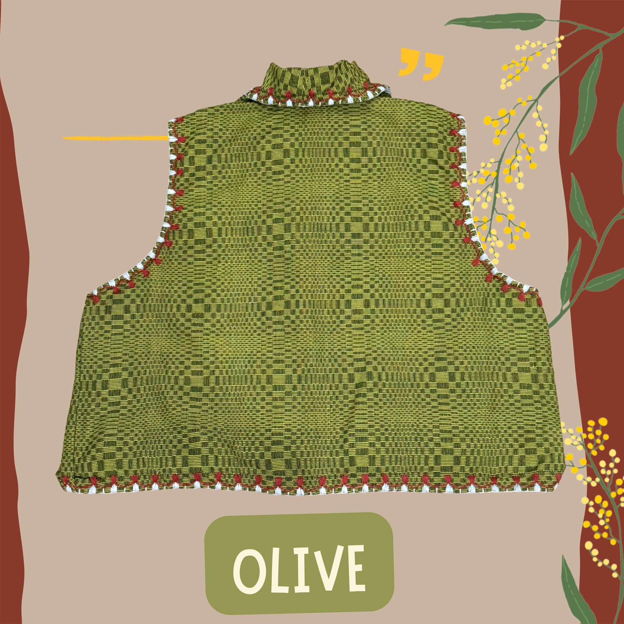 Hinabi Waterfall Vest - Olive