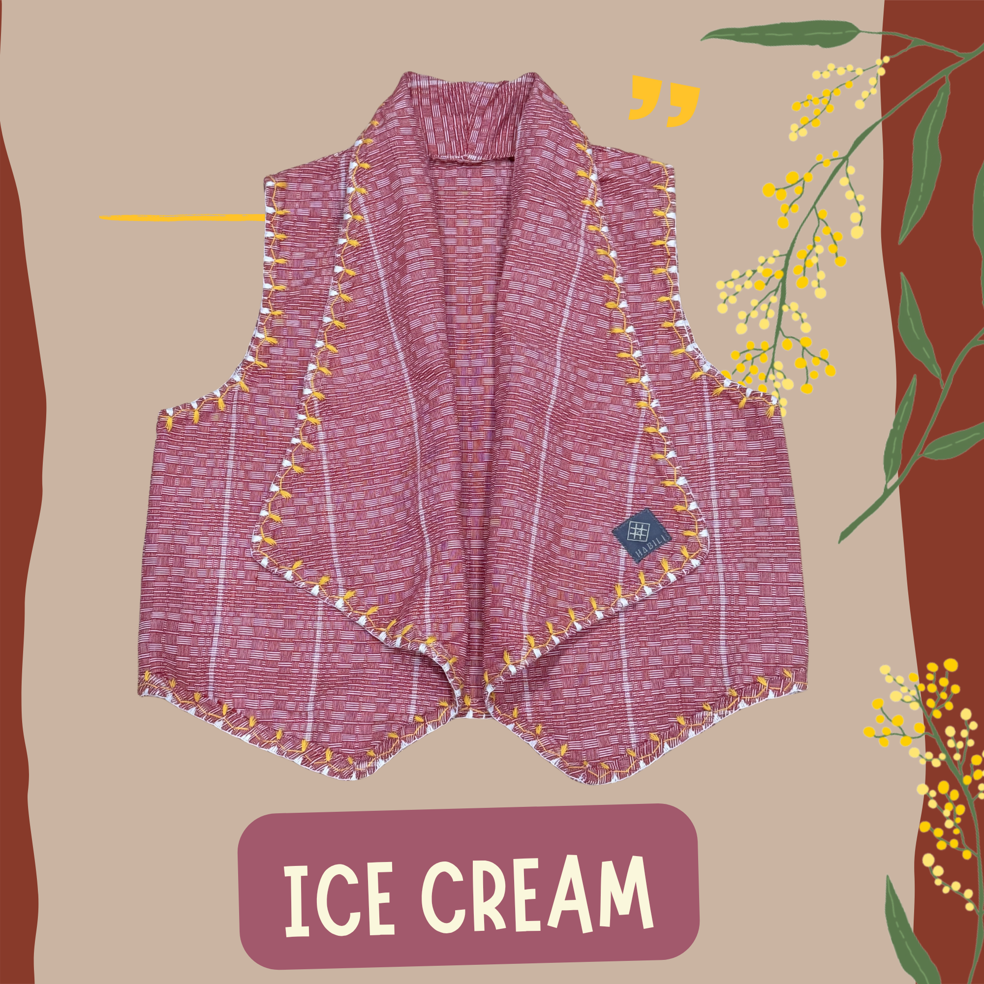 Hinabi Waterfall Vest - Ice Cream