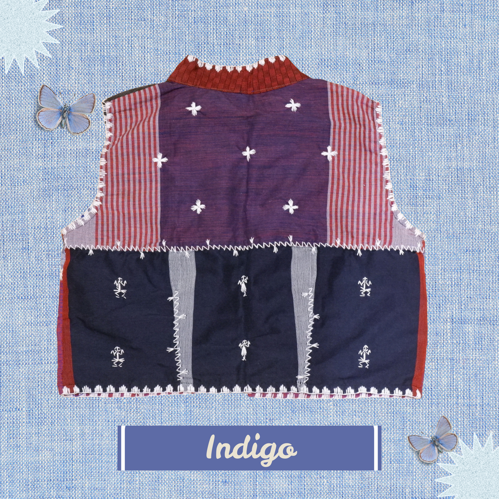 Hinabi Patchwork Vest - Indigo