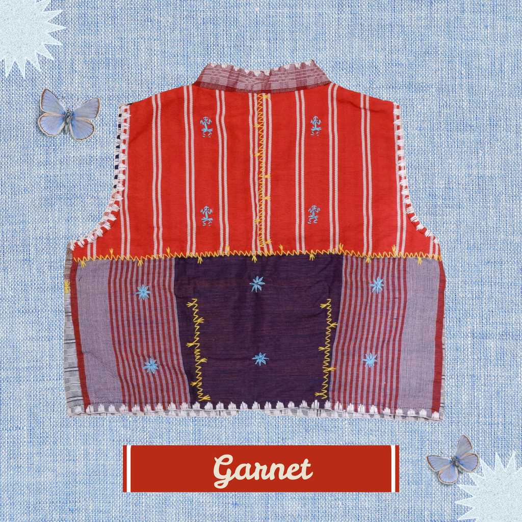 Hinabi Patchwork Vest - Garnet