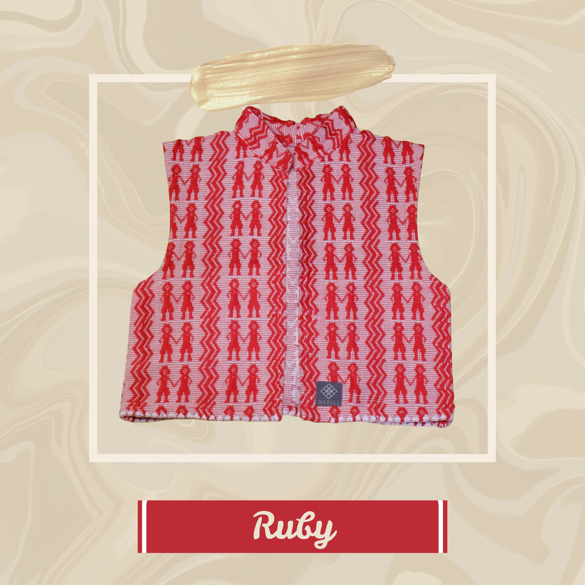 Hinabi Patchwork Vest - Ruby