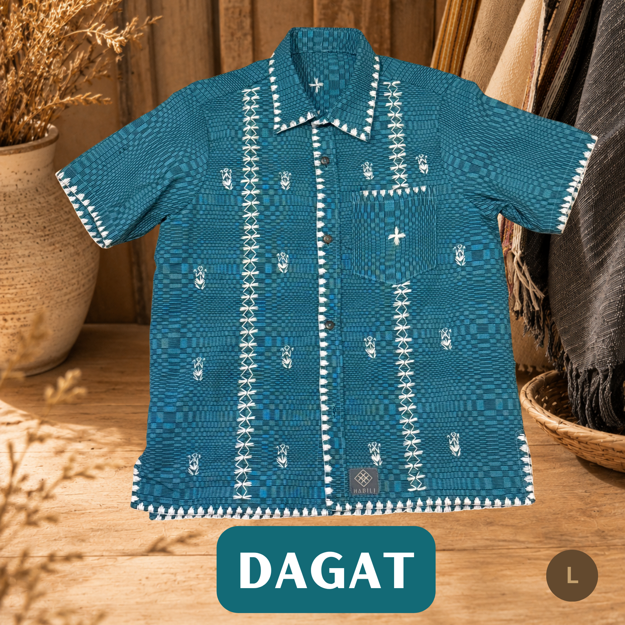 Hinabi Men's Polo - Dagat