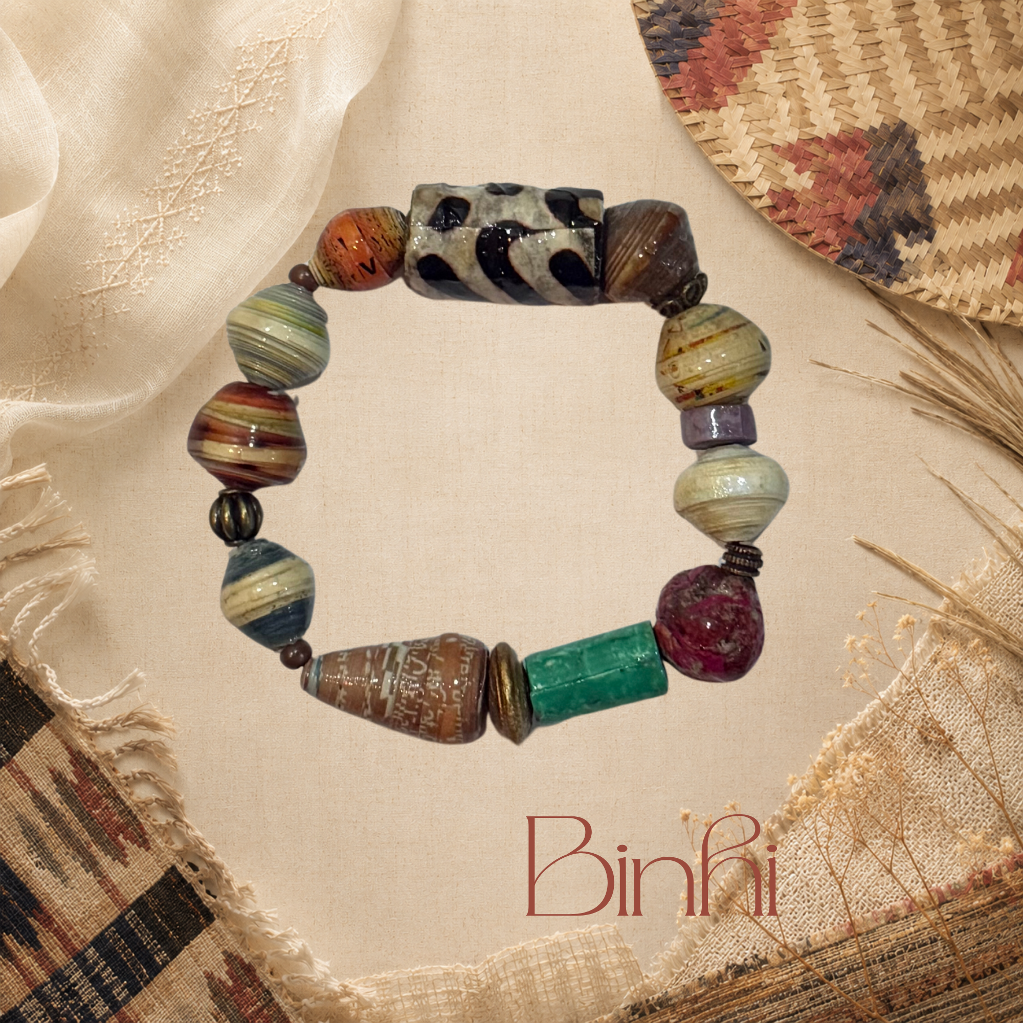 Chunky Paper Bead Bracelet - Binhi