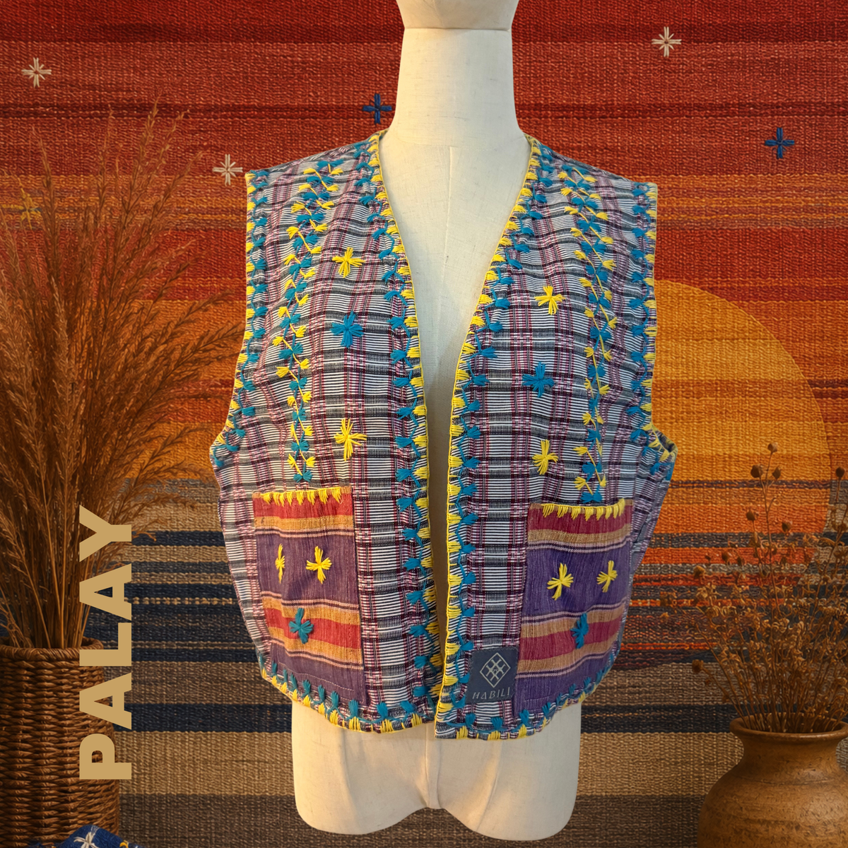 Hinabi Pocket Vest - Palay