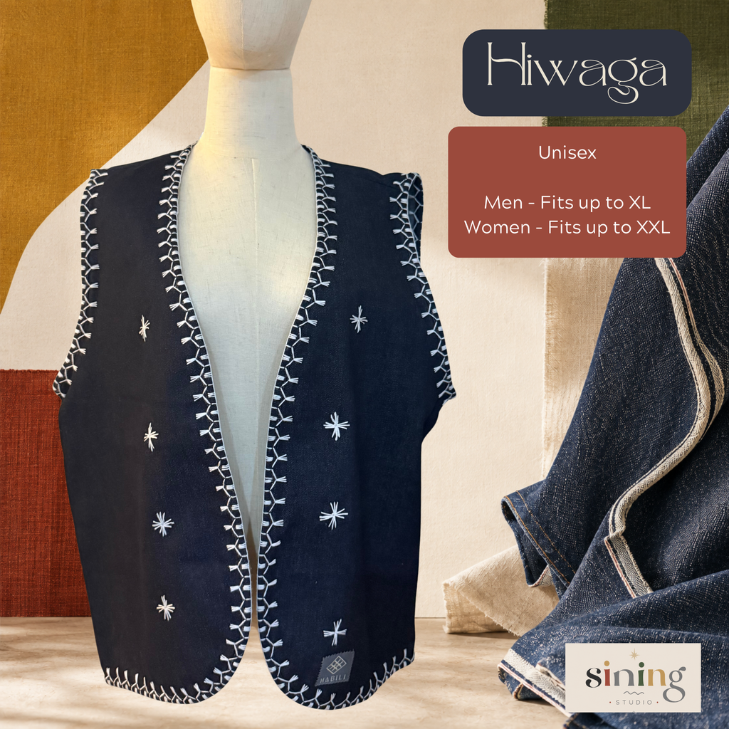 Raw Denim Open Vest - Hiwaga