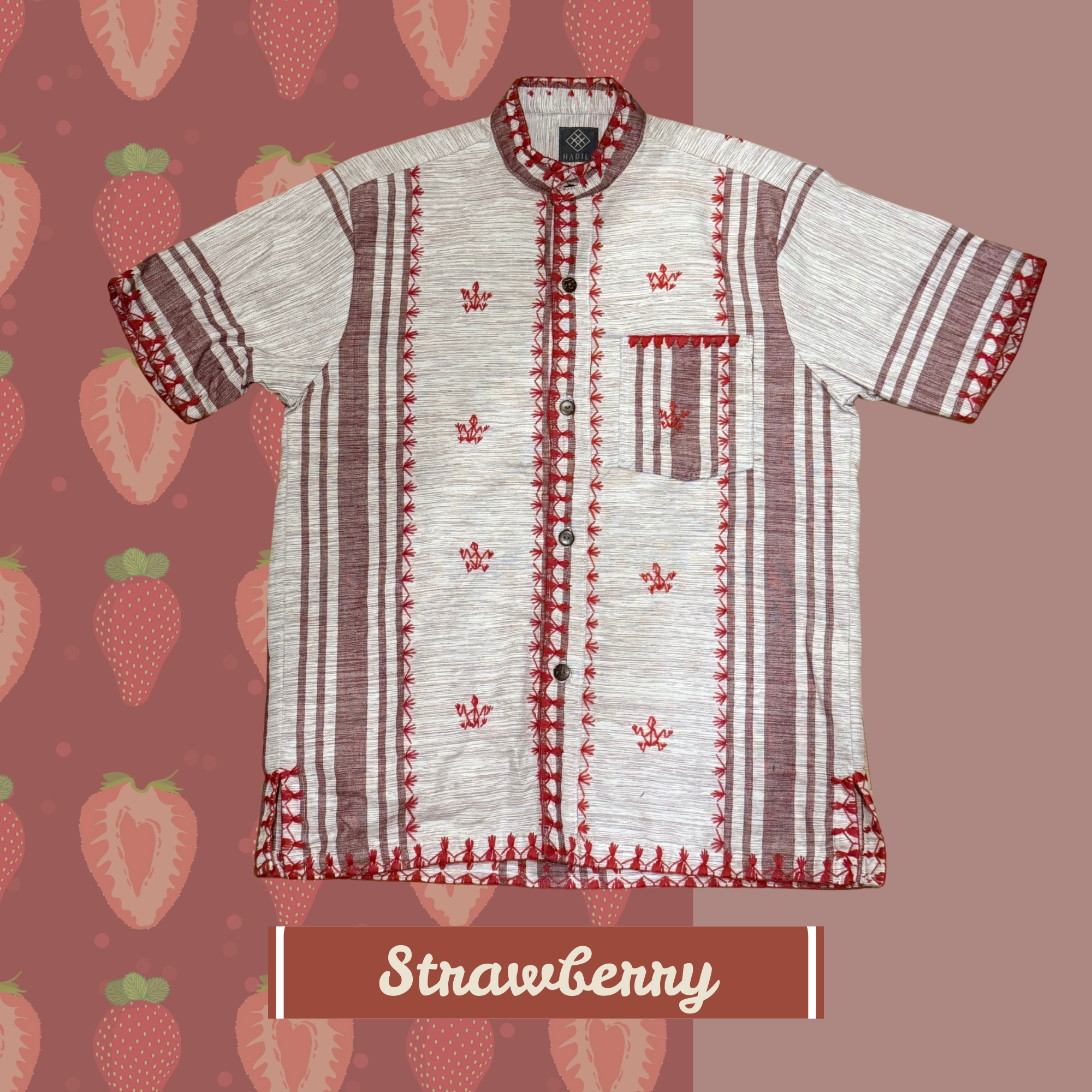 Hinabi Men's Polo - Strawberry