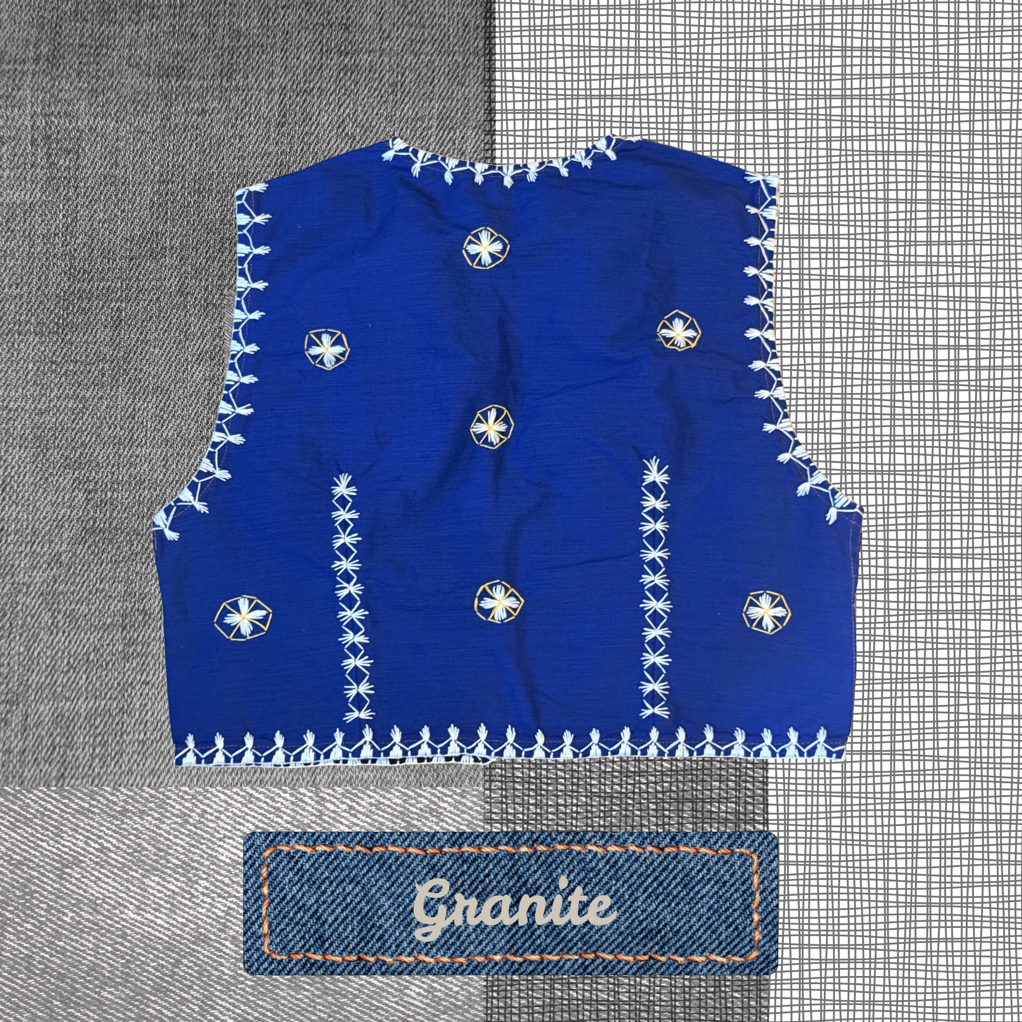 Hinabi Patchwork Vest - Granite