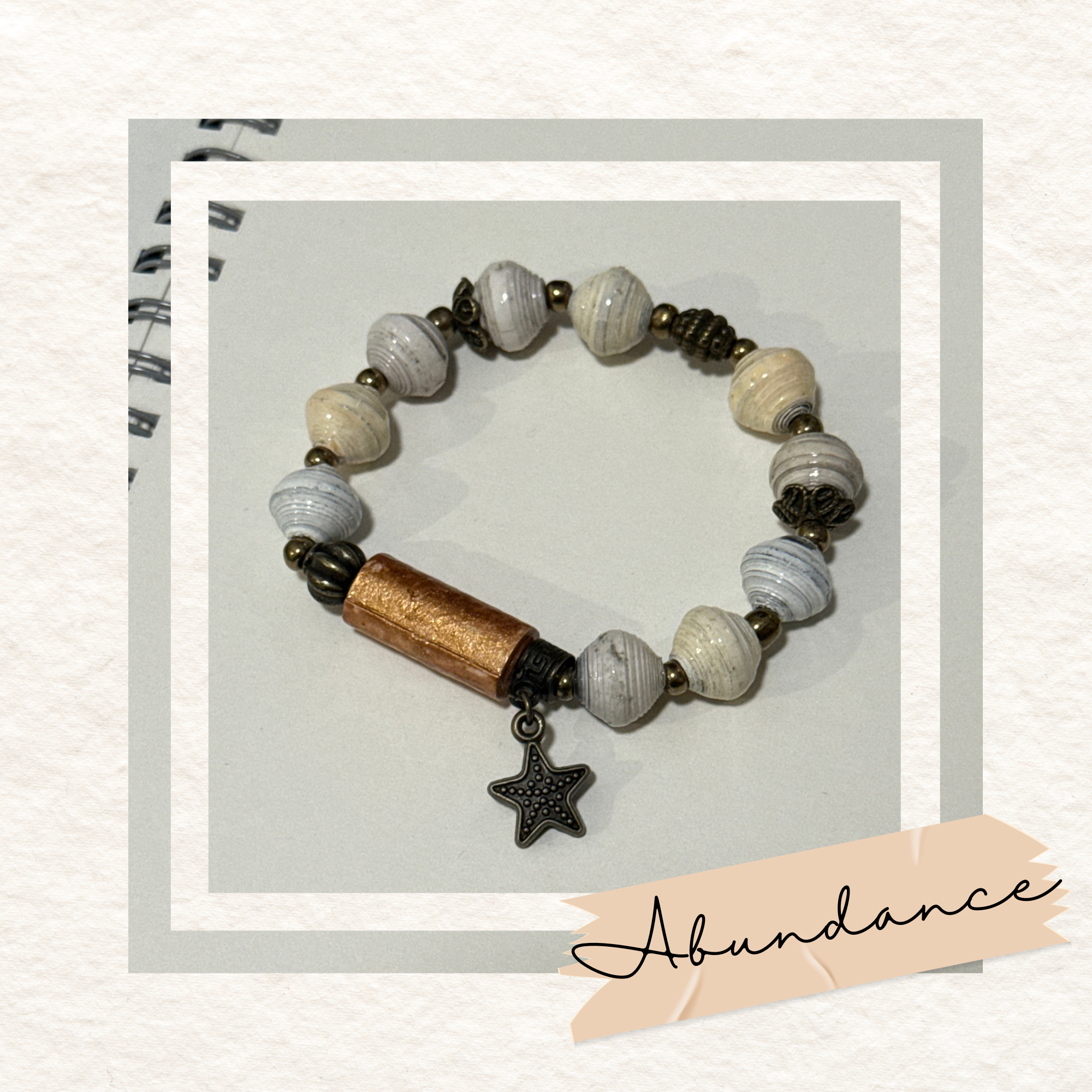 Recycled Paper Bead Bracelet - Abundance