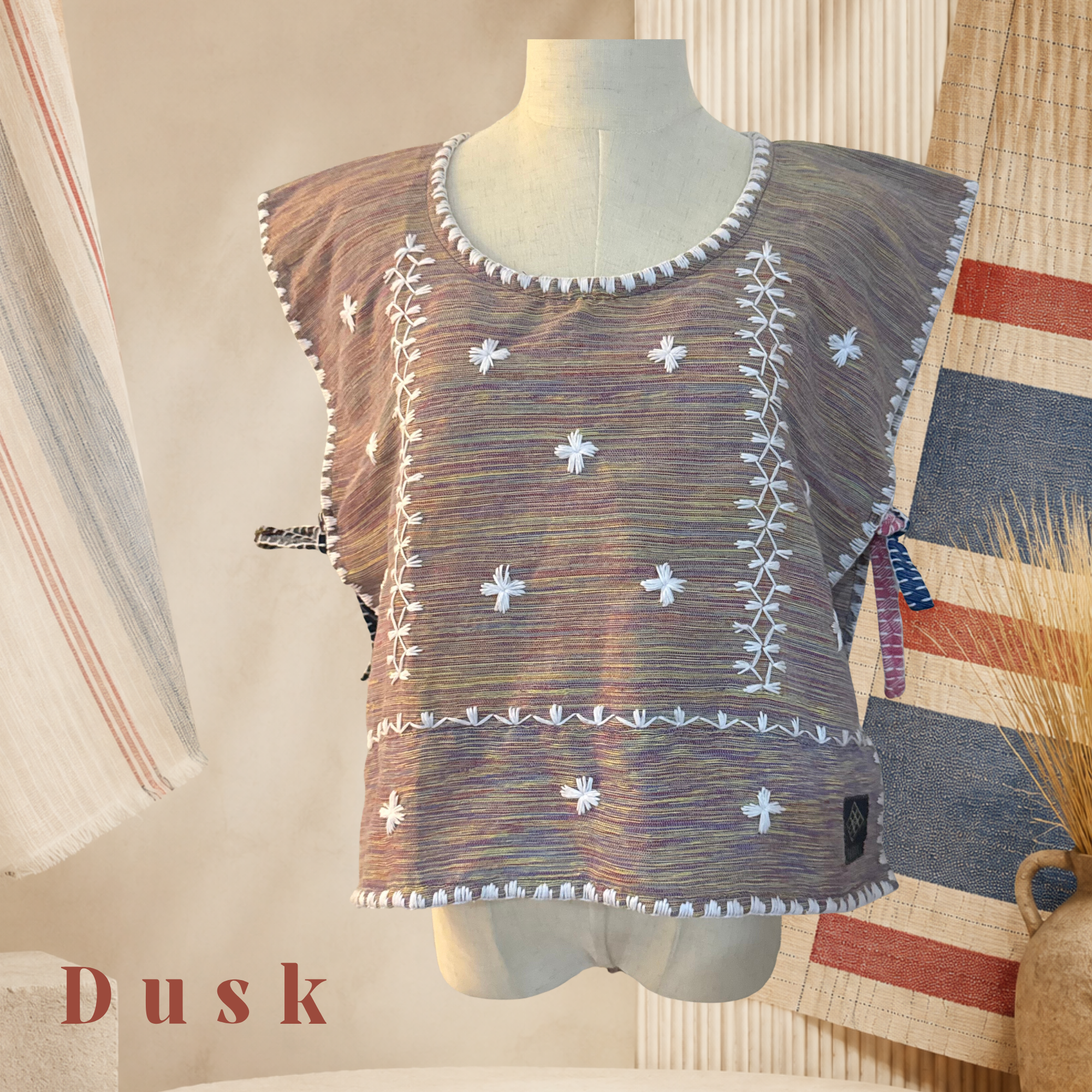 Hinabi Patchwork Bib Vest - Dusk