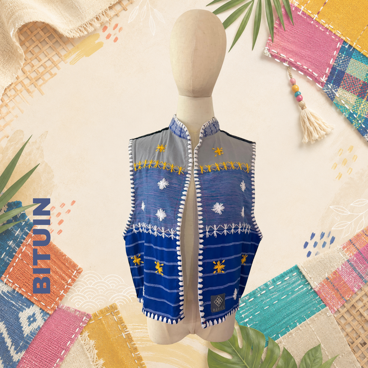 Hinabi Patchwork Vest - Bituin
