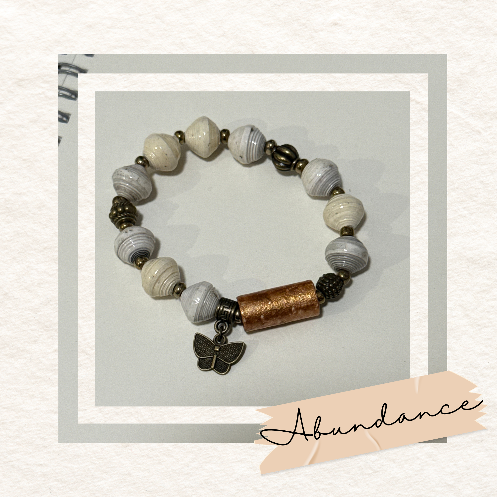 Recycled Paper Bead Bracelet - Abundance