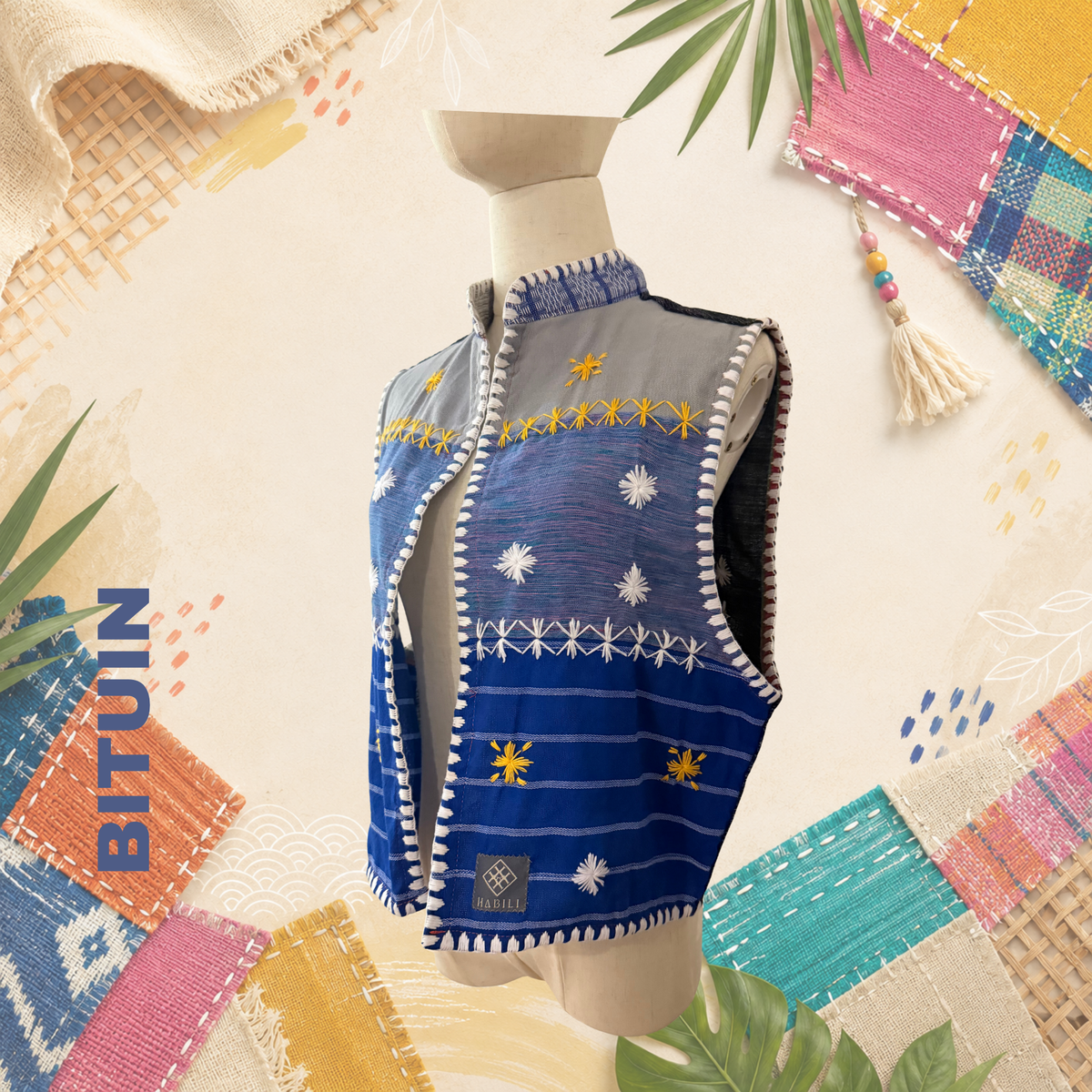 Hinabi Patchwork Vest - Bituin