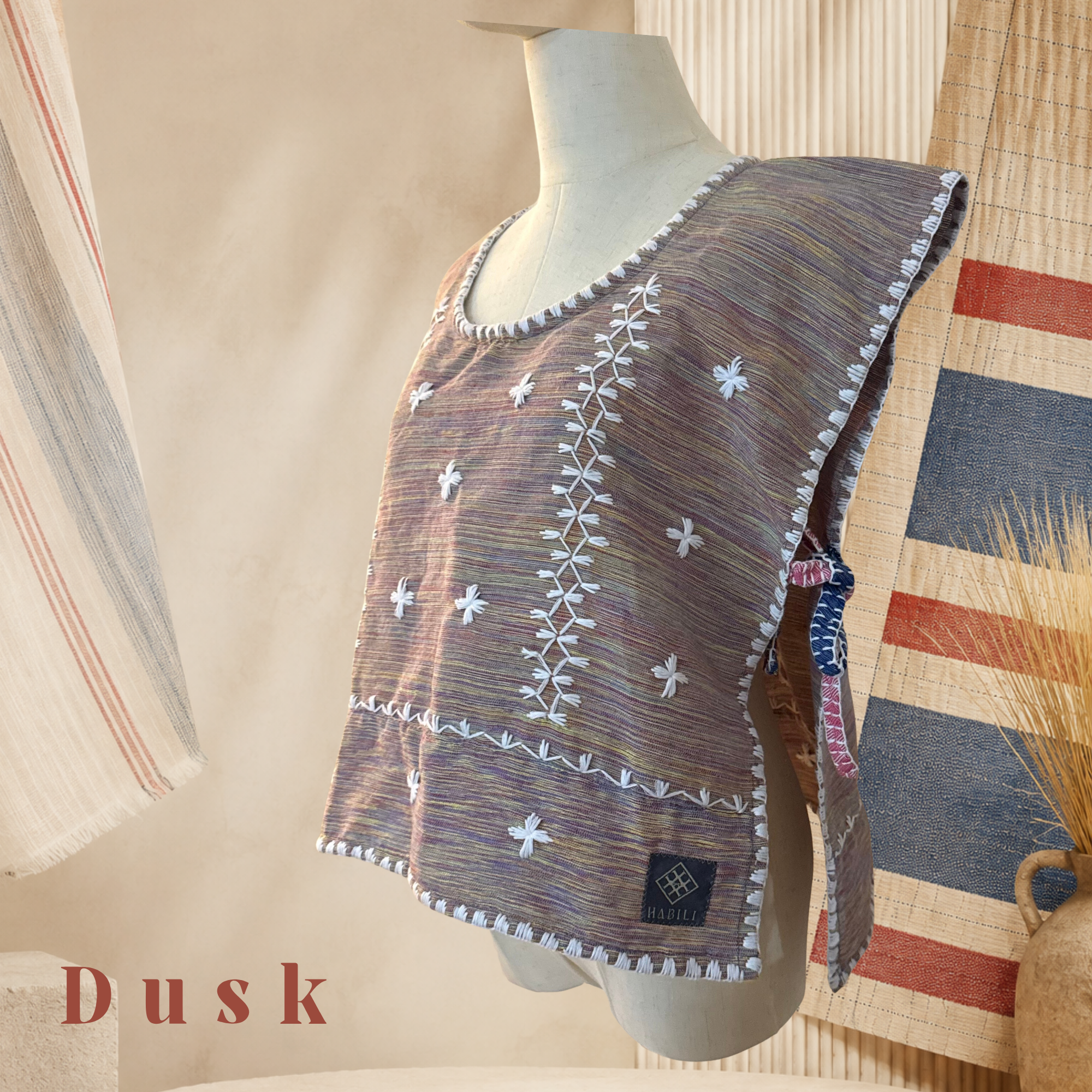 Hinabi Patchwork Bib Vest - Dusk