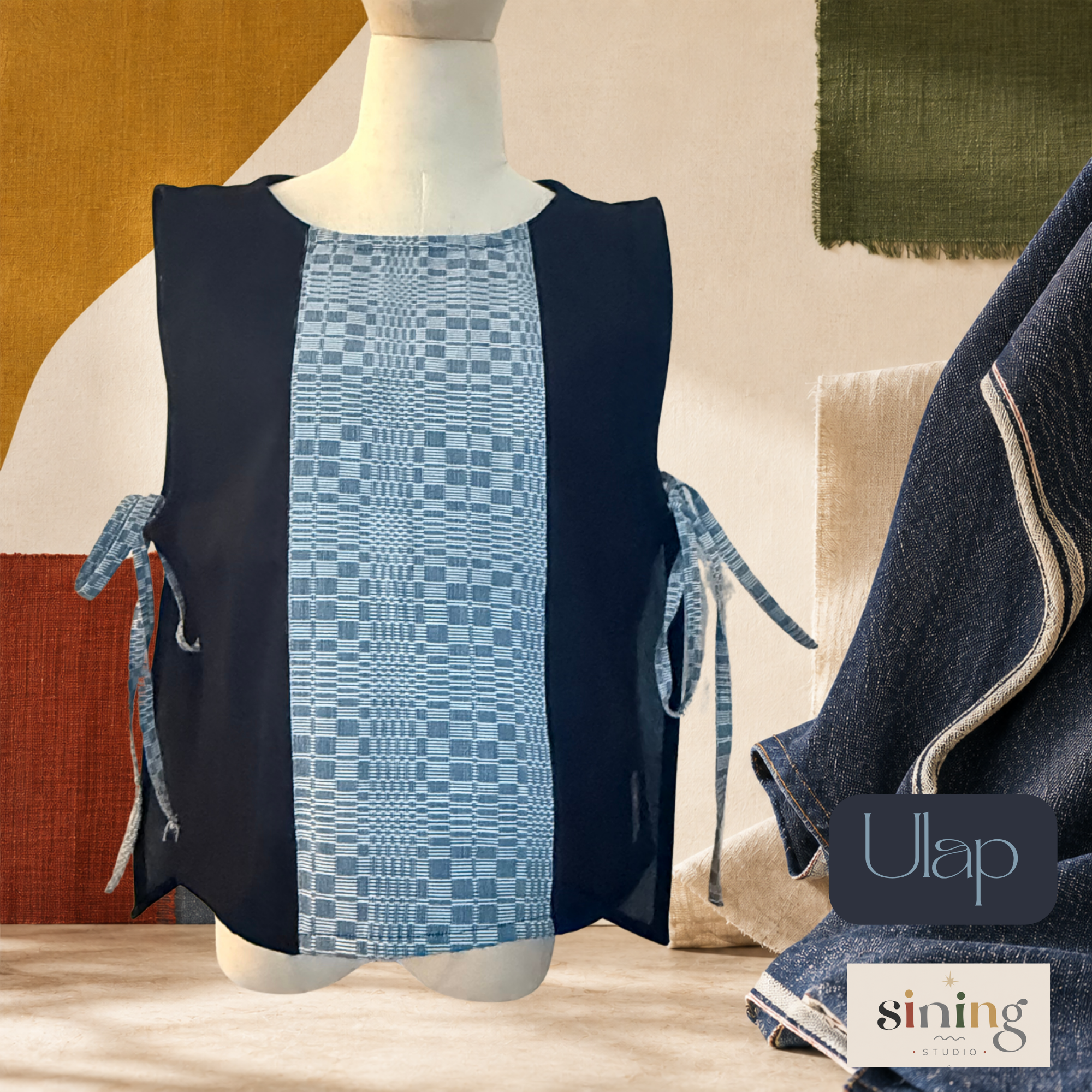 Raw Denim Bib Vest - Ulap