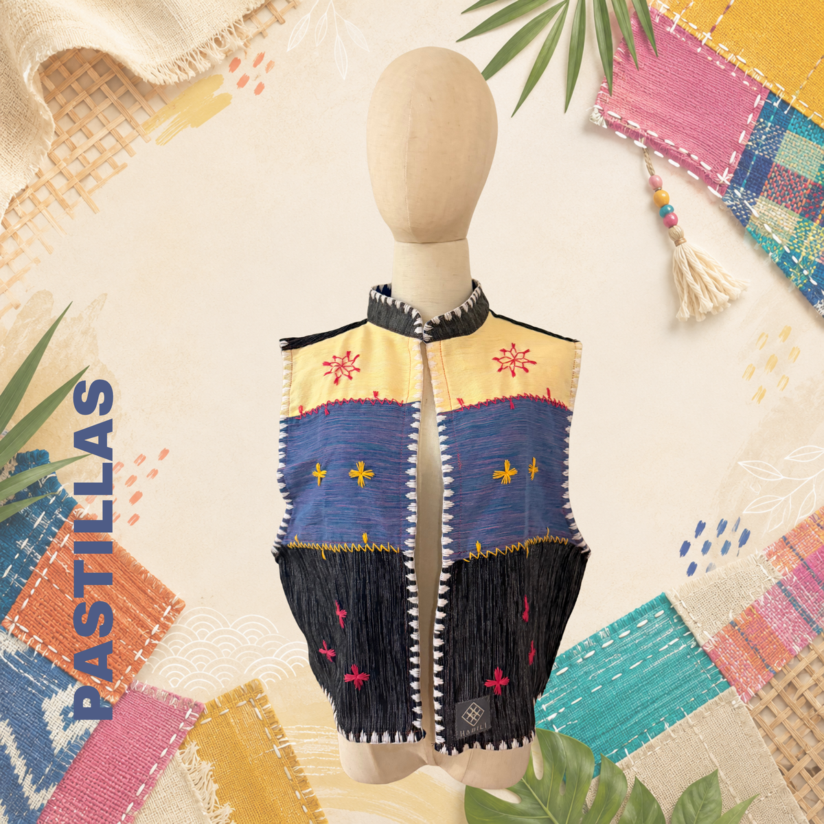 Hinabi Patchwork Vest - Pastillas
