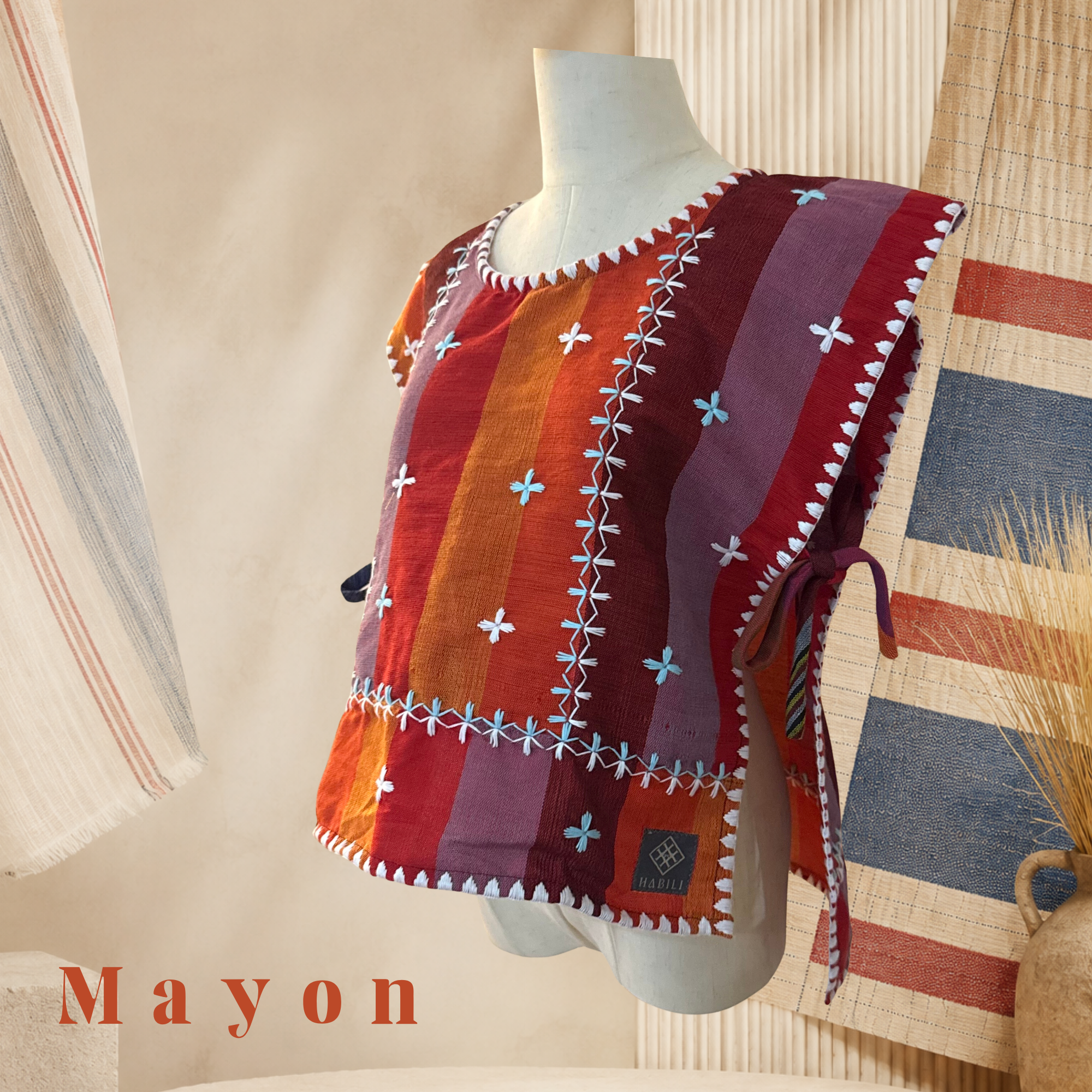 Hinabi Patchwork Bib Vest - Mayon