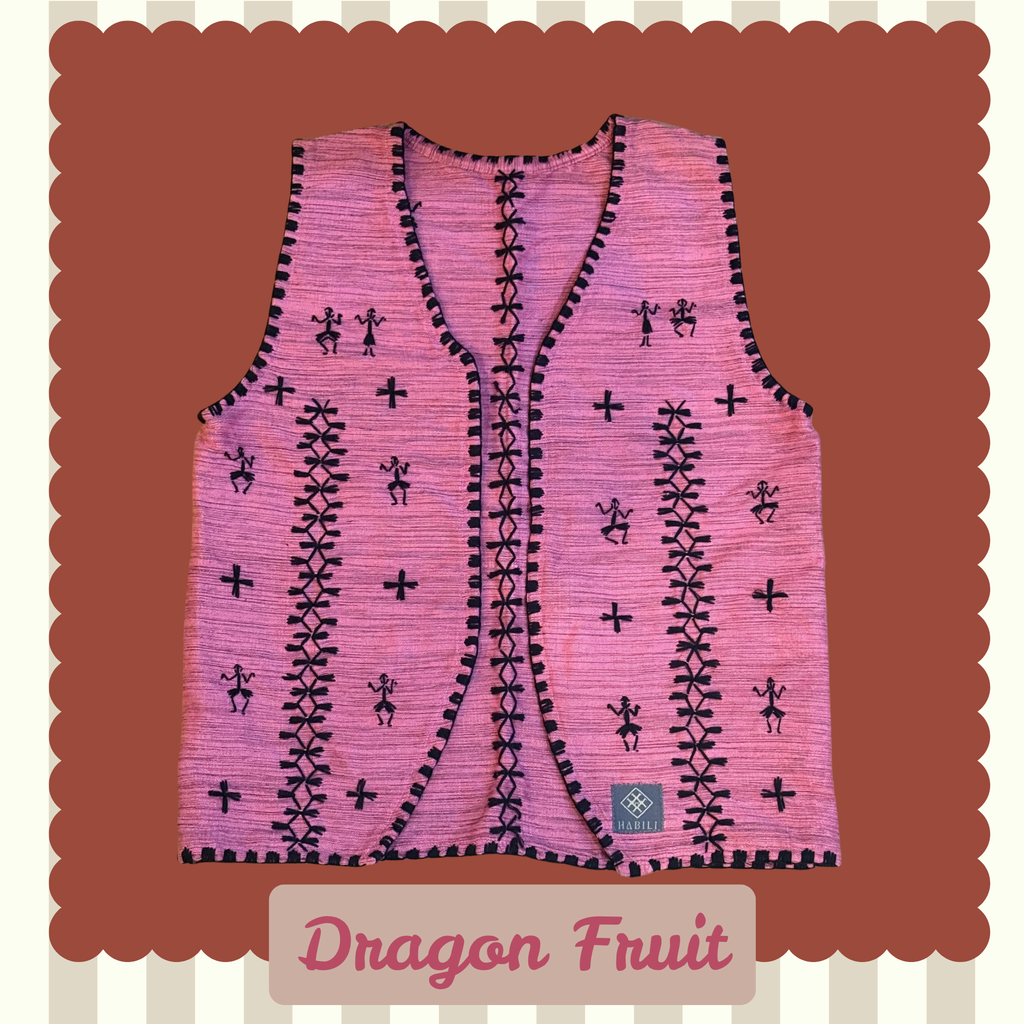 Hinabi Vest - Dragon Fruit