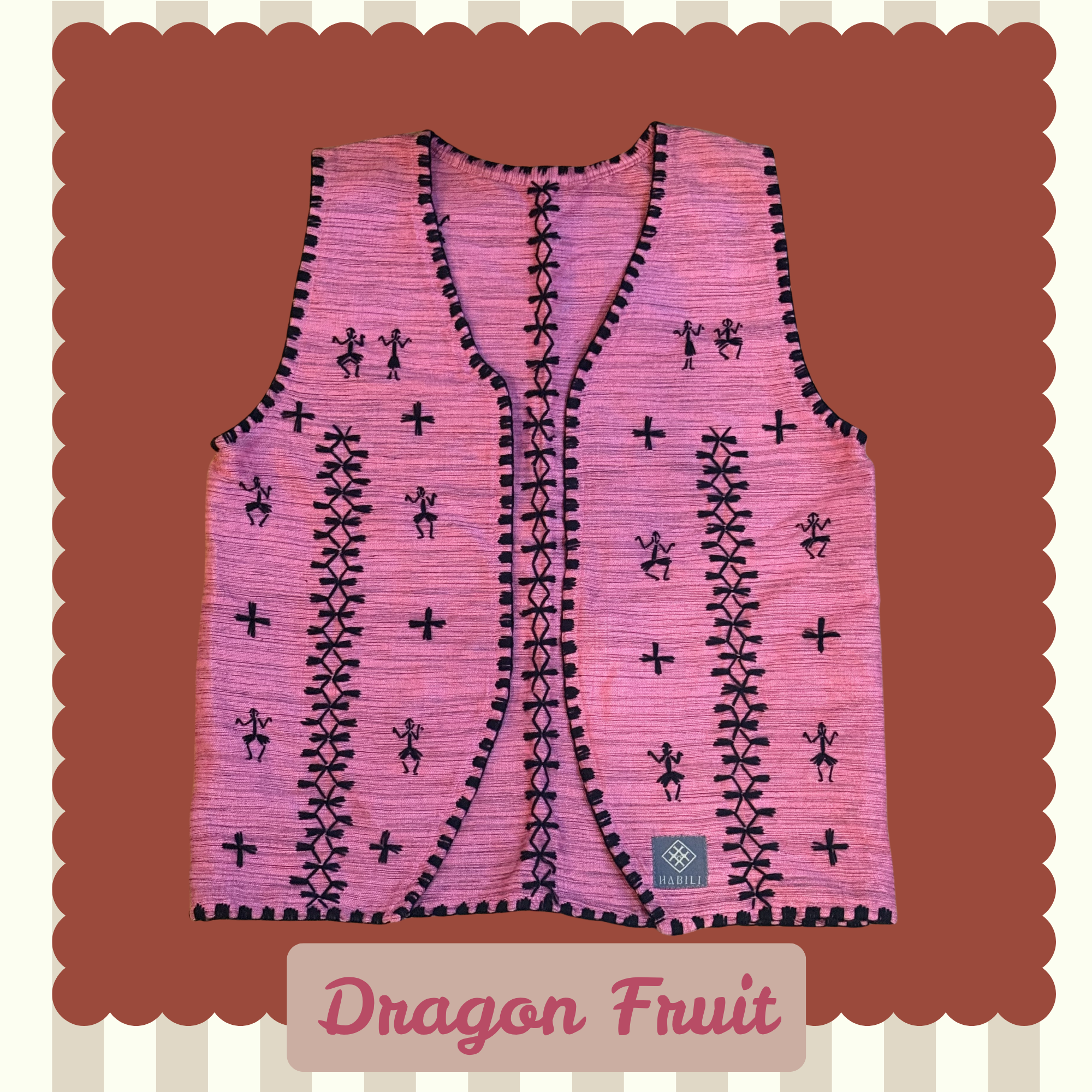 Hinabi Vest - Dragon Fruit