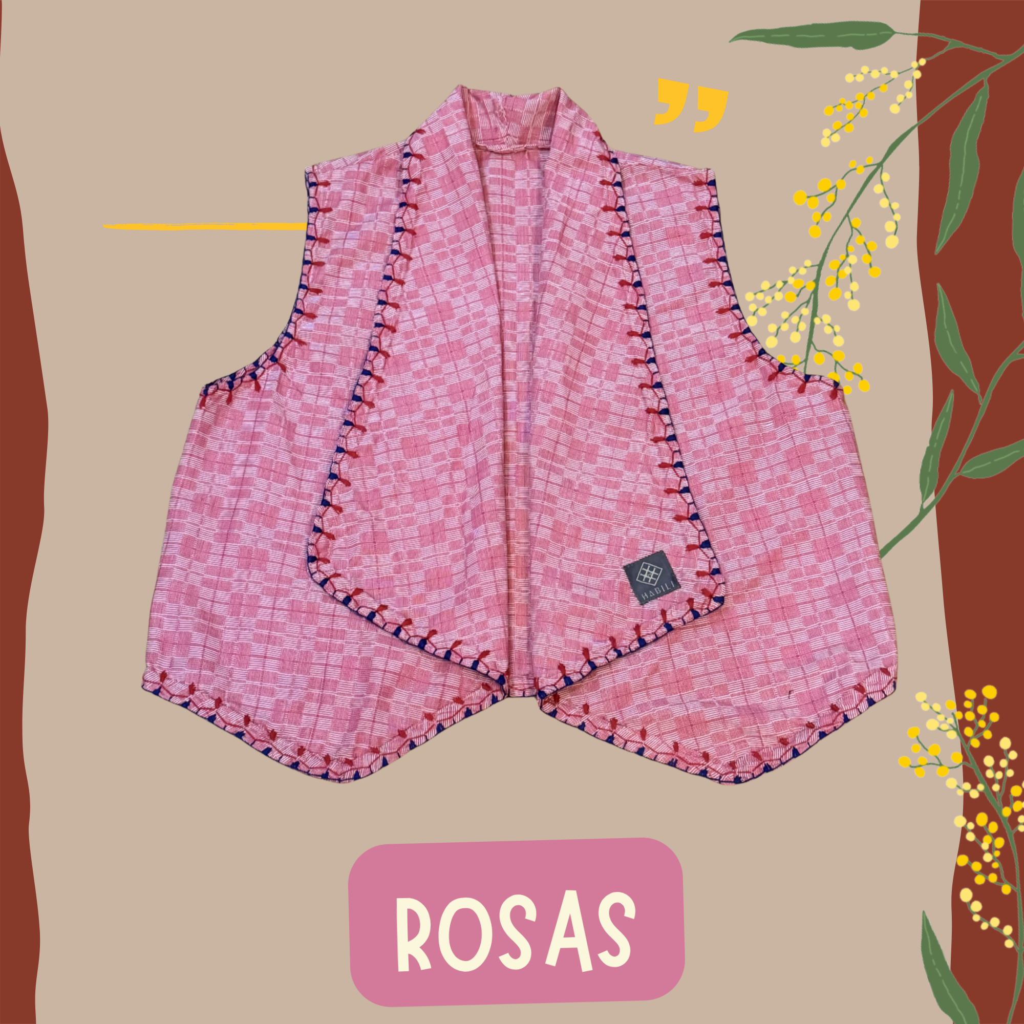 Hinabi Waterfall Vest - Rosas