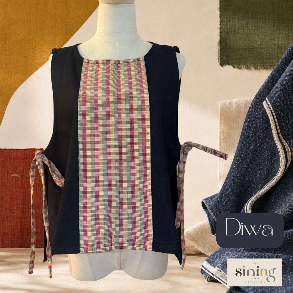 Raw Denim Bib Vest - Diwa