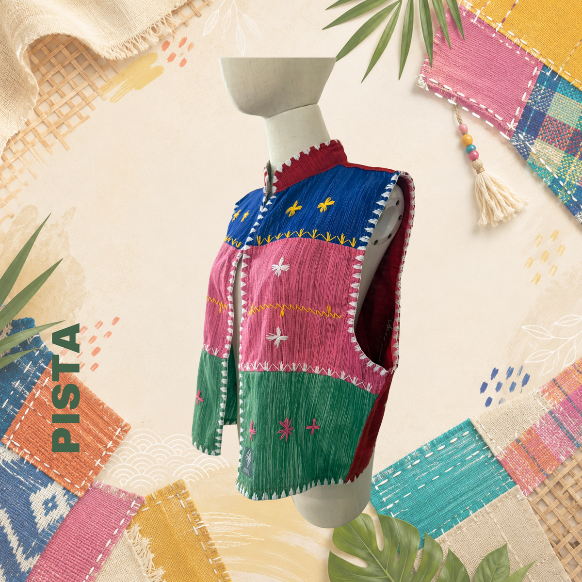 Hinabi Patchwork Vest - Pista