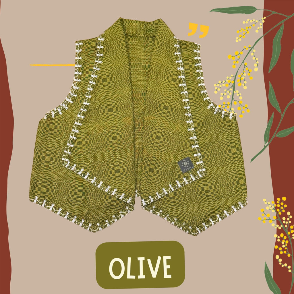 Hinabi Waterfall Vest - Olive