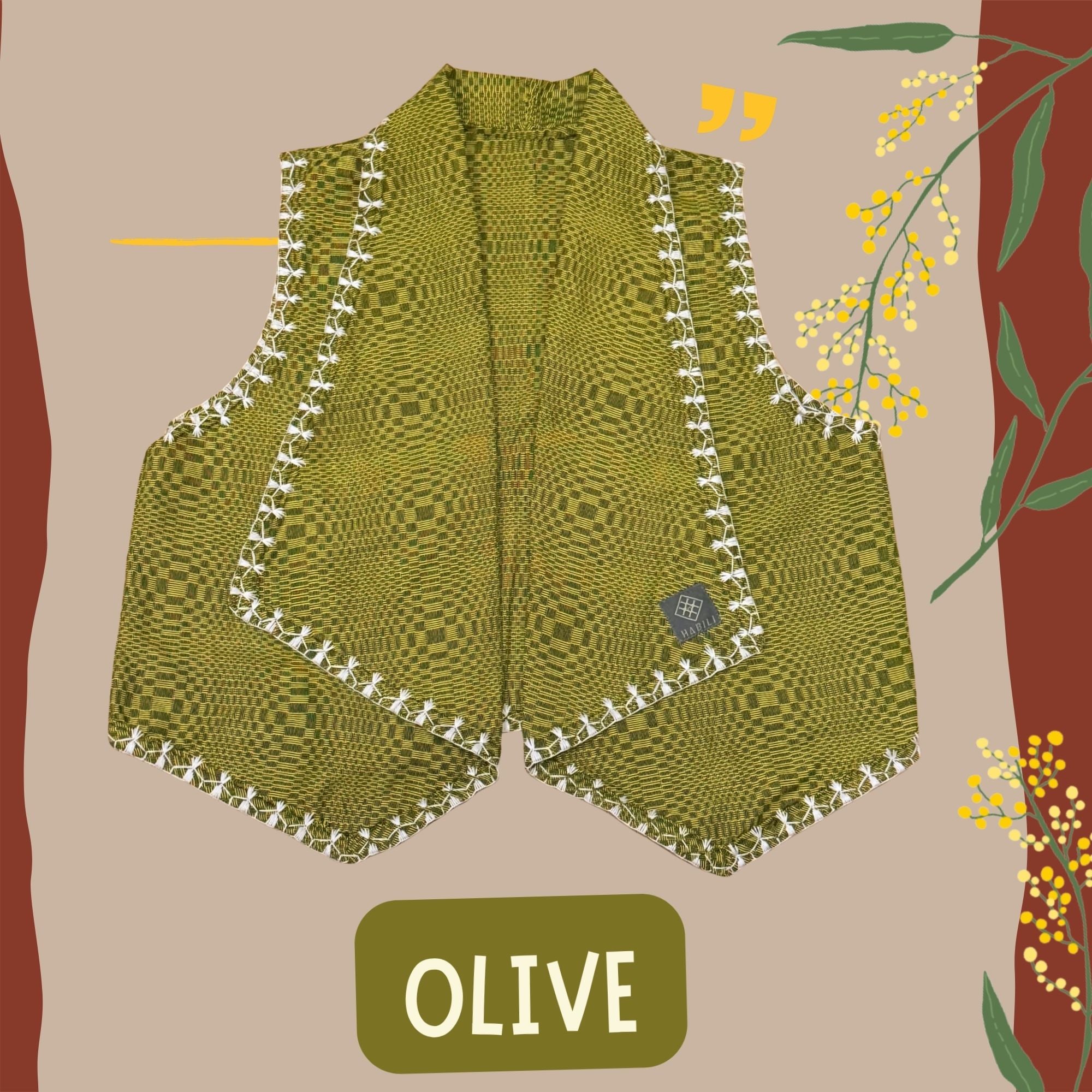 Hinabi Waterfall Vest - Olive