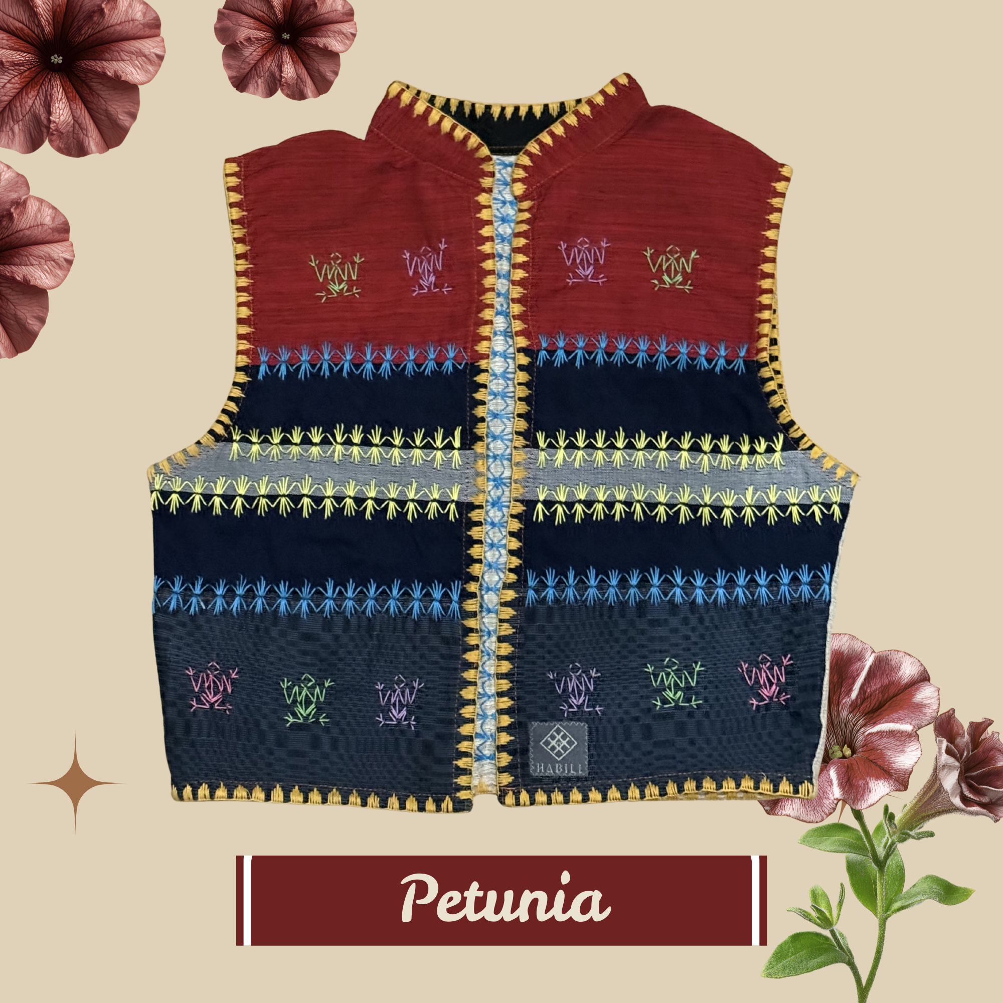 Hinabi Patchwork Vest - Petunia