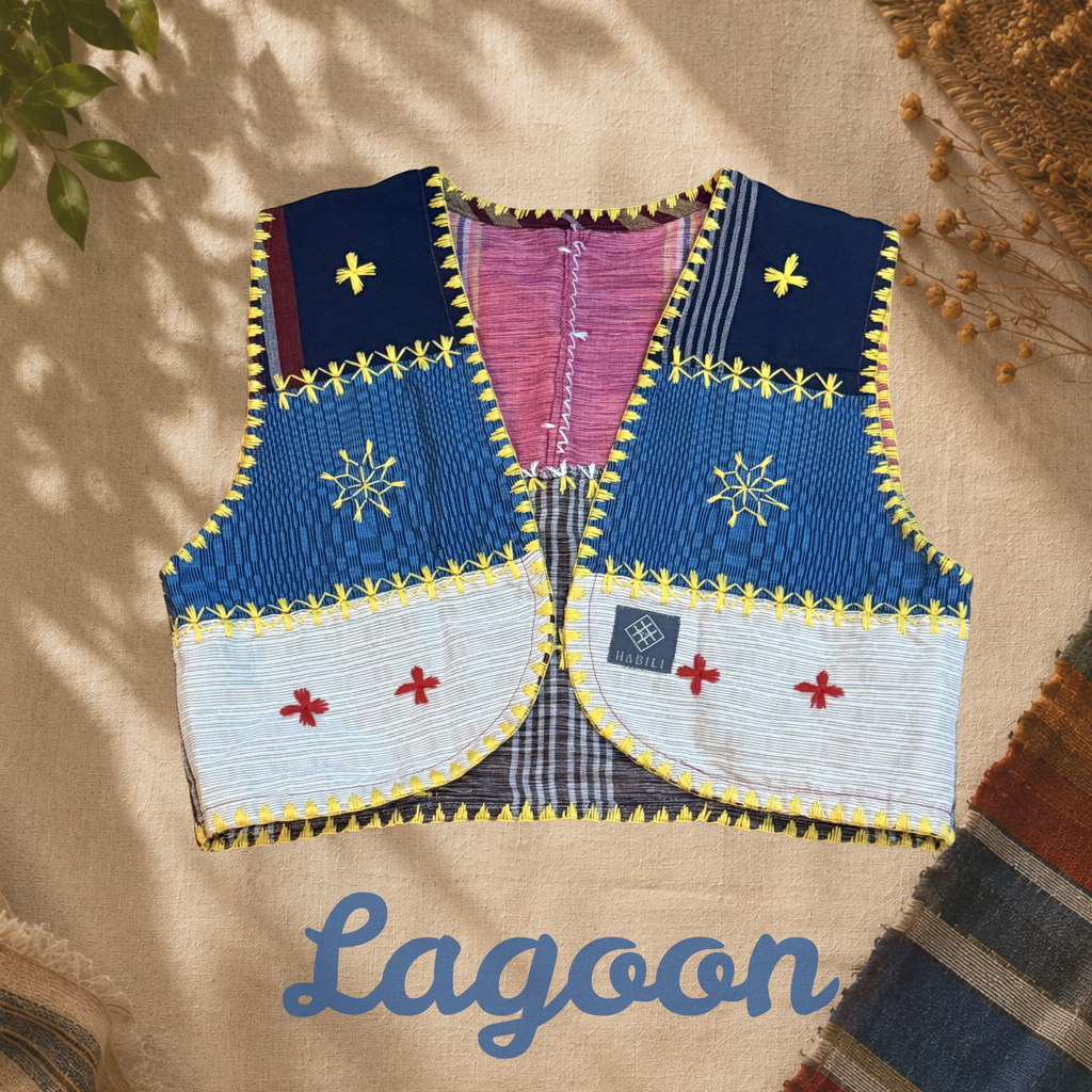 Hinabi Patchwork Vest - Lagoon